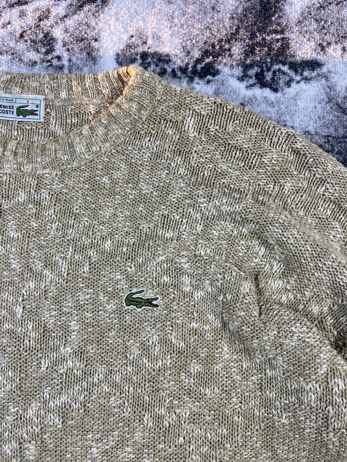 Lacoste Vintage Lacoste Beige Knit Sweater Made in France XXL Size US XXL / EU 58 / 5 - 6 Thumbnail