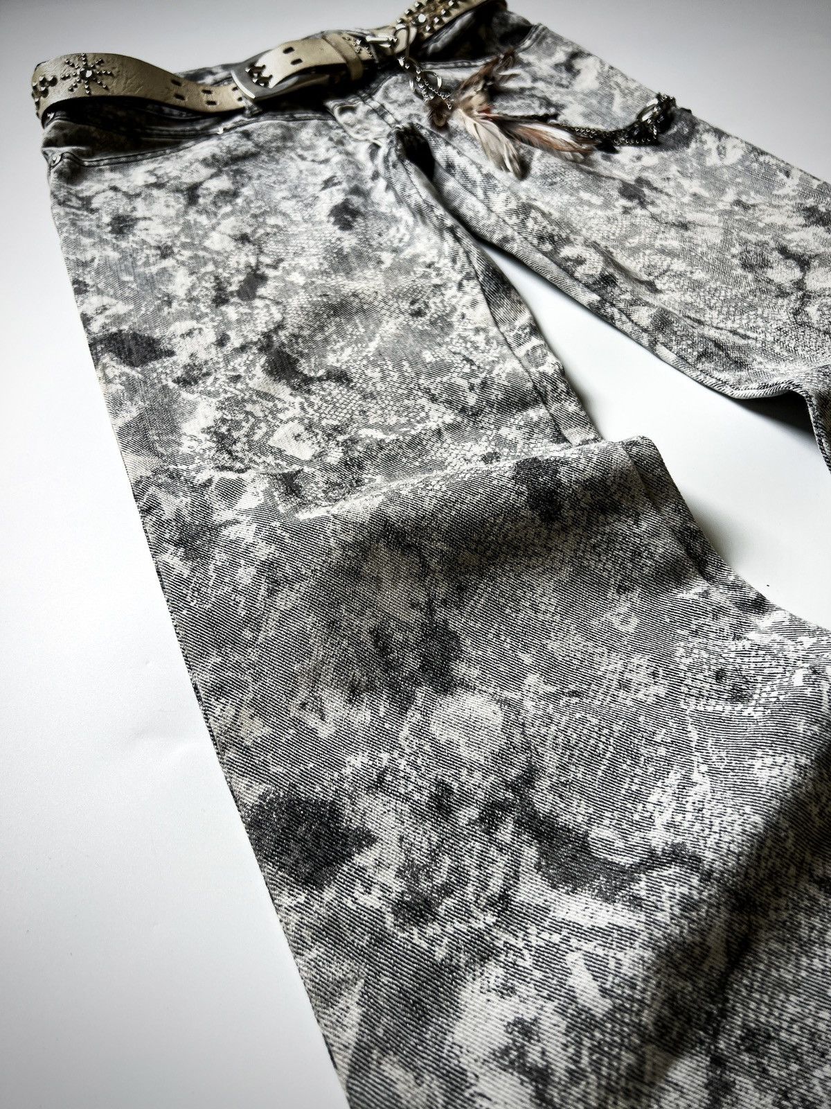 semanticdesign Semantic Design Snakeskin Print Bootcut Jeans Y2K J-Rock Size US 32 / EU 48 - 7 Thumbnail
