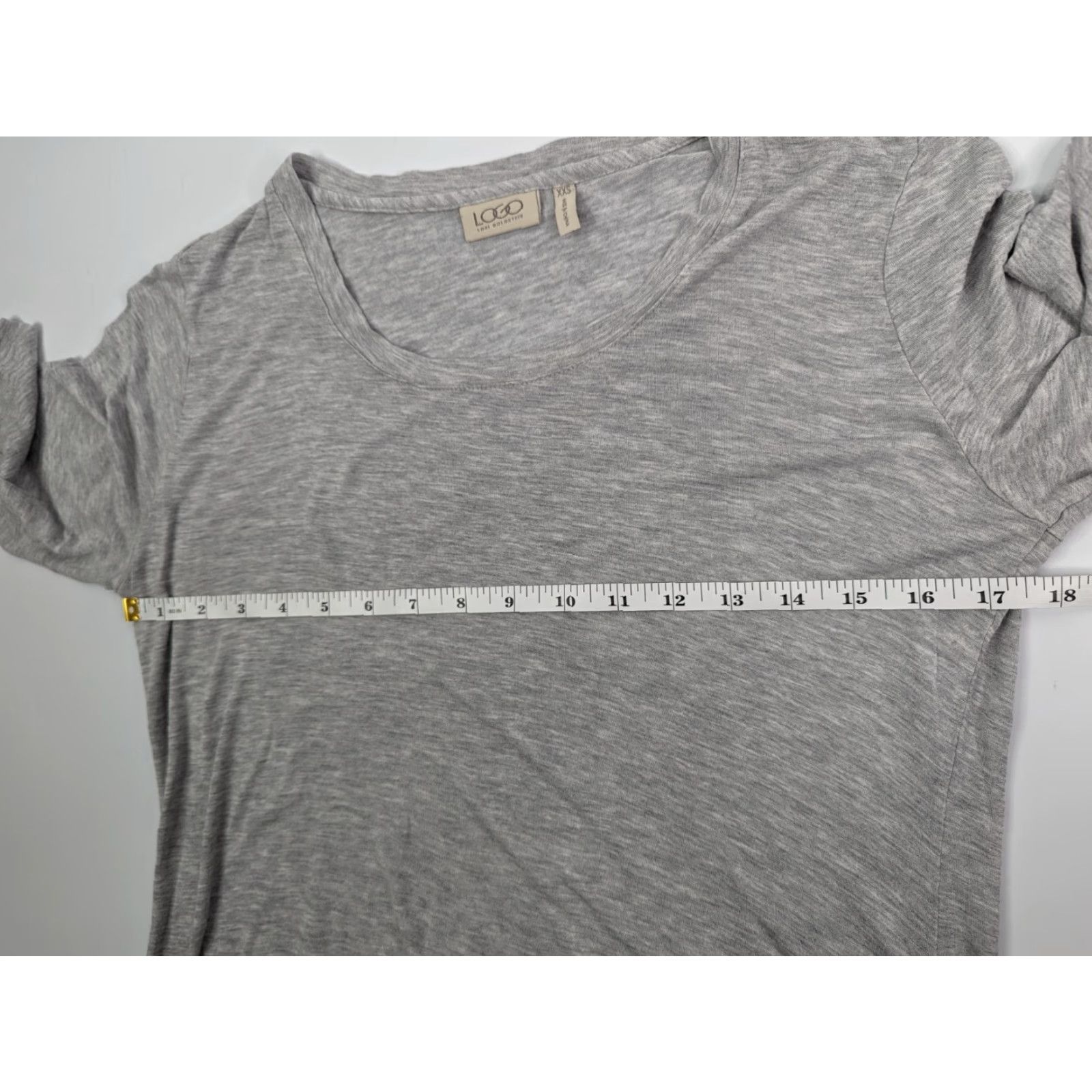 Vintage LOGO Lori Goldstein Grey Tunic 3/4 Sleeve Floral Hem Shirt Women's XXS Size XXS / US 00 / IT 34 - 7 Thumbnail