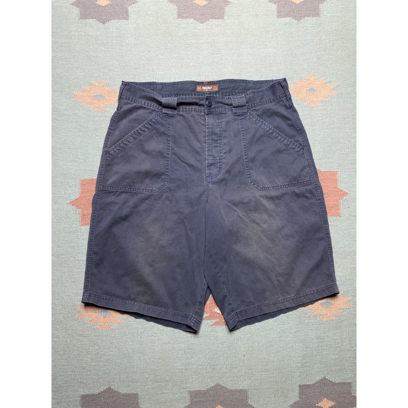 Mossimo VINTAGE Mossimo Shorts Cotton Twill Wide Leg Baggy Skater Button Fly Blue 36 Mens Size US 36 / EU 52 - 4 Thumbnail