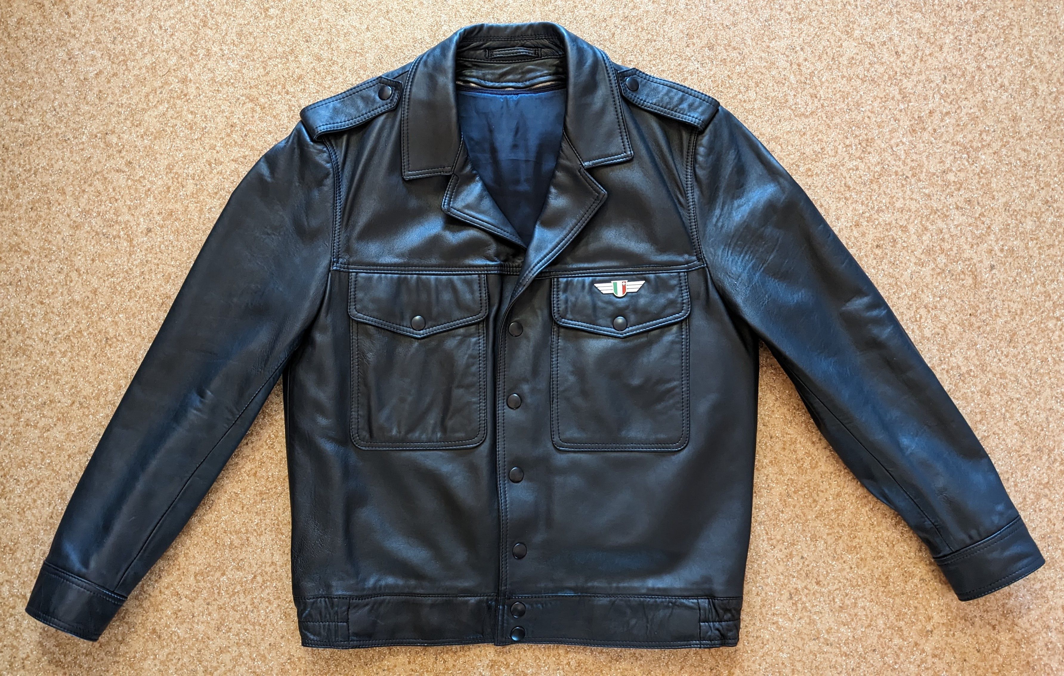 Vintage Swiss Police Leather Jacket,