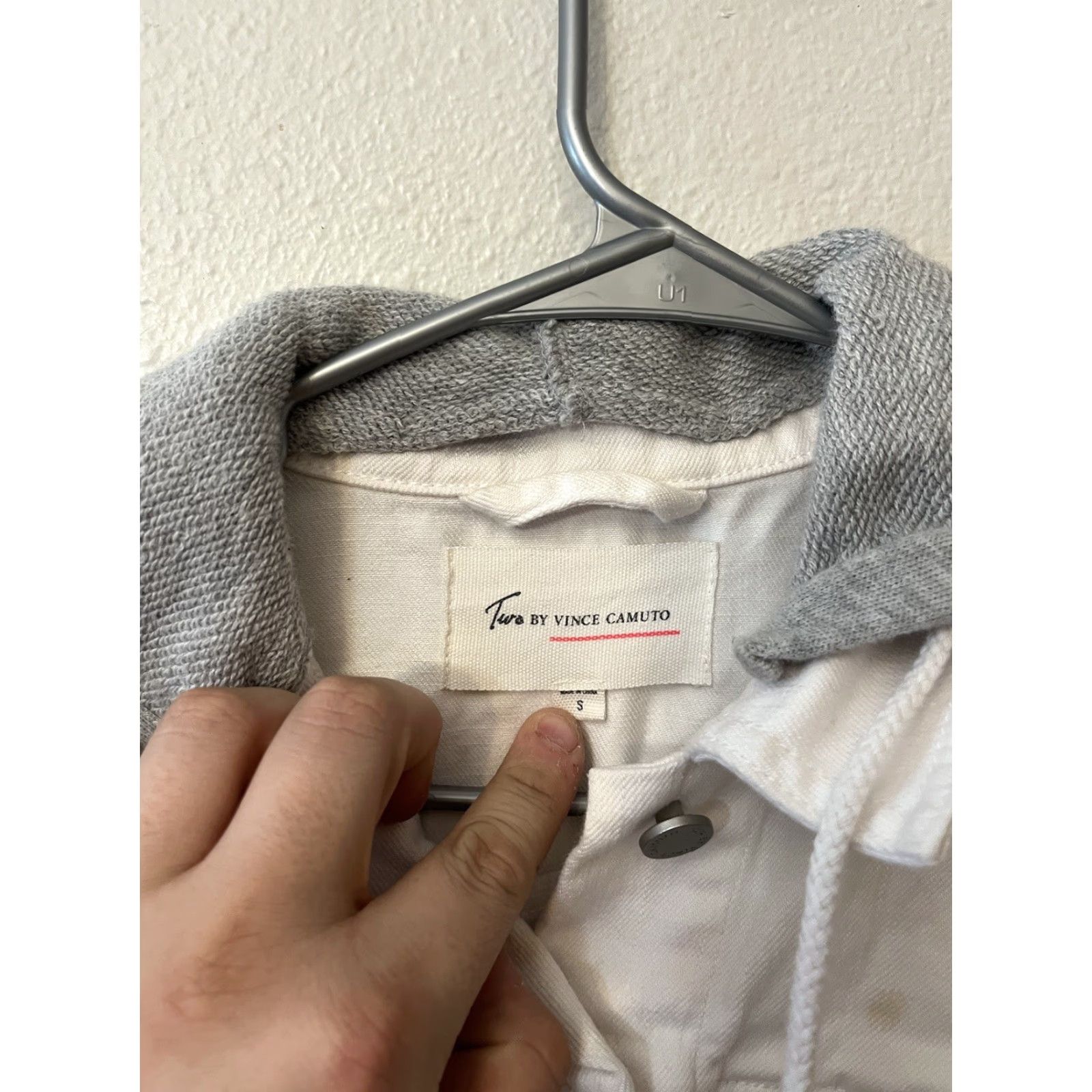 Vince Camuto Vince Camuto Jean Jacket Womens Small White Hooded Denim Casual Classic Size S / US 4 / IT 40 - 3 Thumbnail