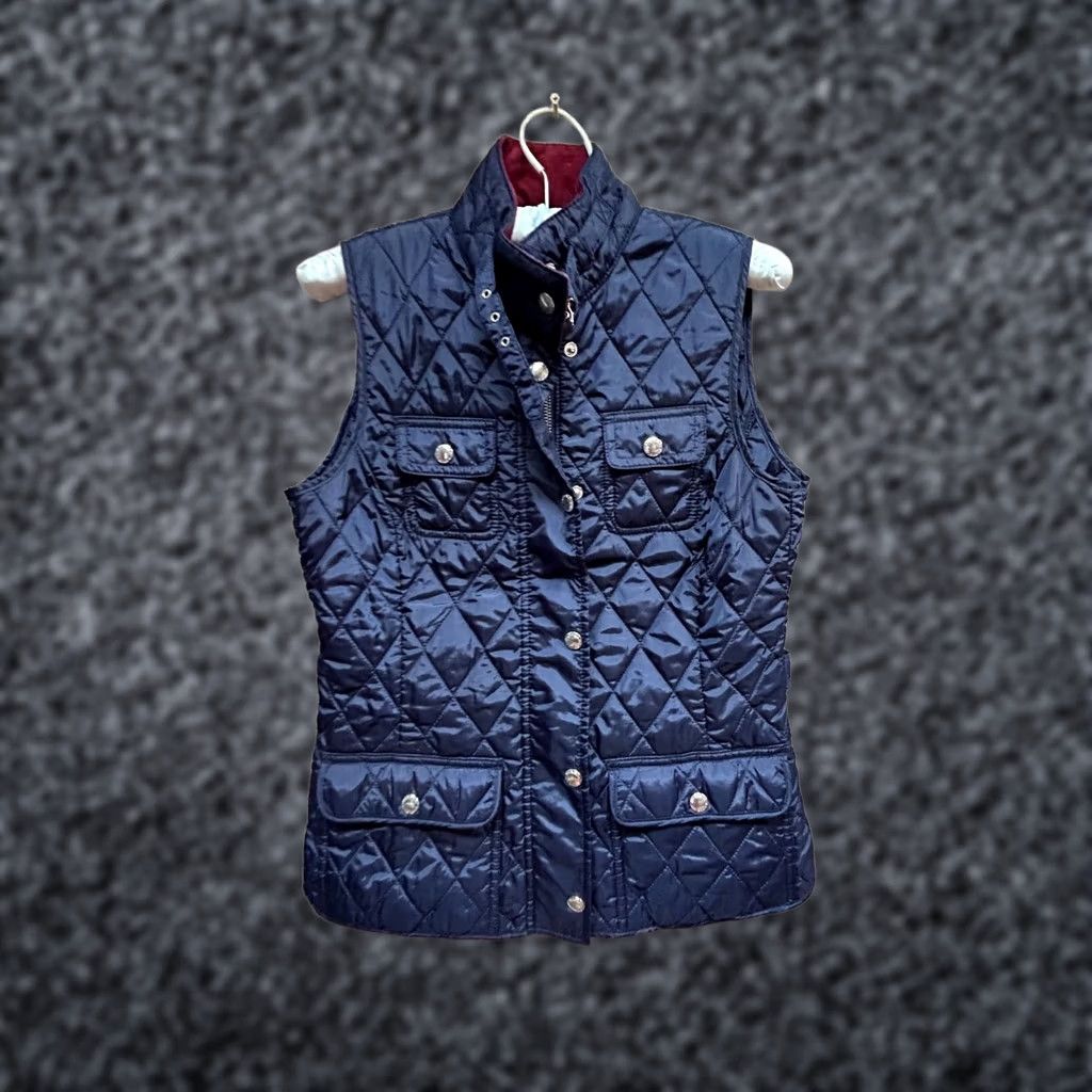 Banana Republic Banana Republic Womens Quilted Vest Full Zip Sleeveless Navy Blue XS Jacket Vest Quilted Pockets Regular Size XS Womens Size XS / US 0-2 / IT 36-38 - 1 Thumbnail