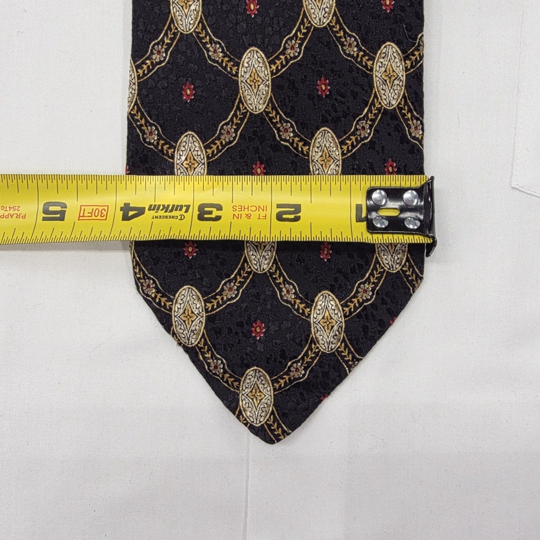 Robert Talbott VINTAGE Robert Talbott BOC Necktie Mens Black Tie Geometric Designer Hand Painted USA Size ONE SIZE - 4 Thumbnail