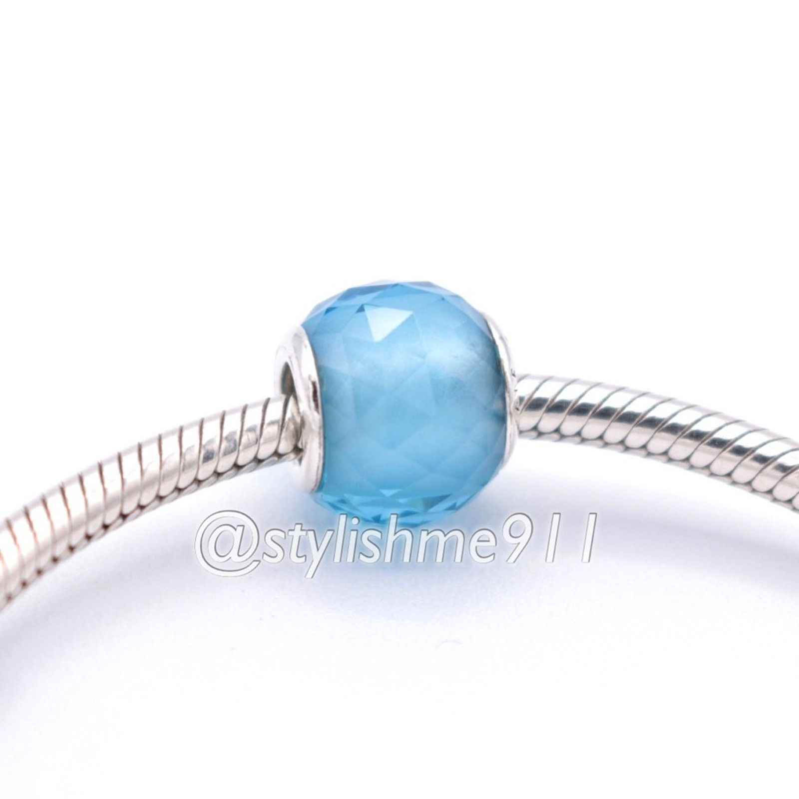 pandora PANDORA Petite Facets Charm with Synthetic Blue Quartz Size ONE SIZE - 4 Thumbnail