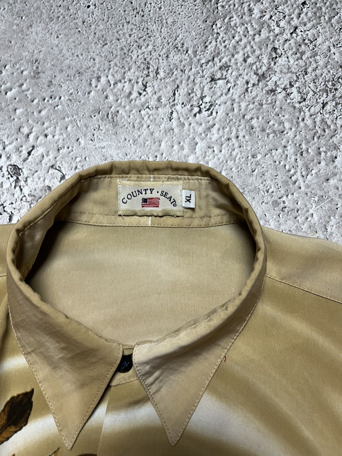 Japanese Brand × Vintage Vintage Tiger Eagle Overprint Shirt Button Up Short Sleeve Size US XL / EU 56 / 4 - 6 Thumbnail