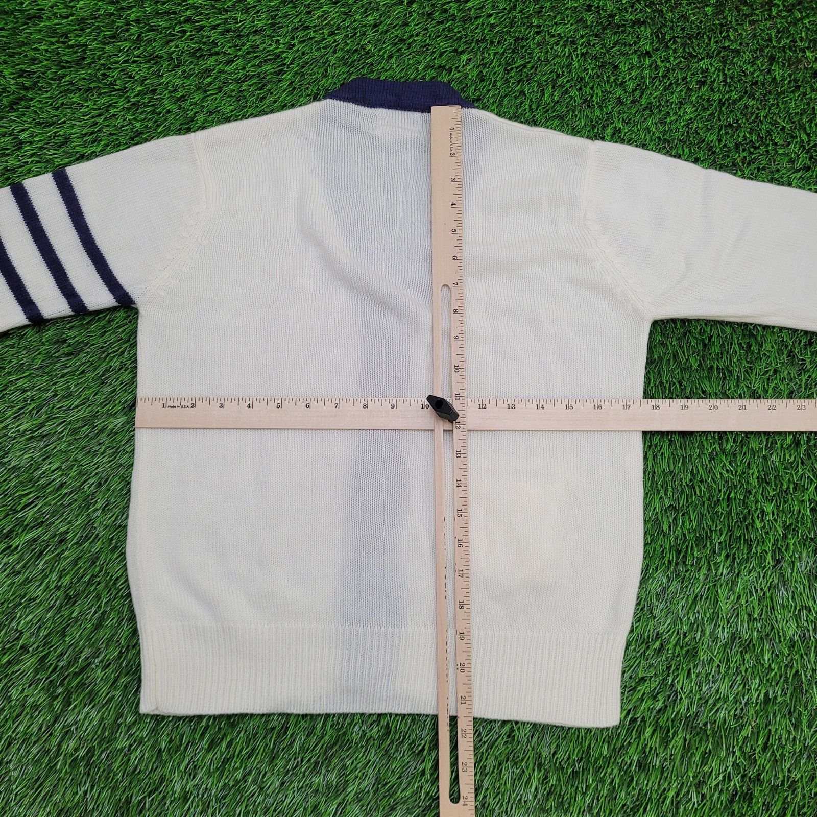 Vintage VTG Preppy Varsity Cardigan Sweater Cream Academia 70s XS Size XS / US 0-2 / IT 36-38 - 4 Thumbnail
