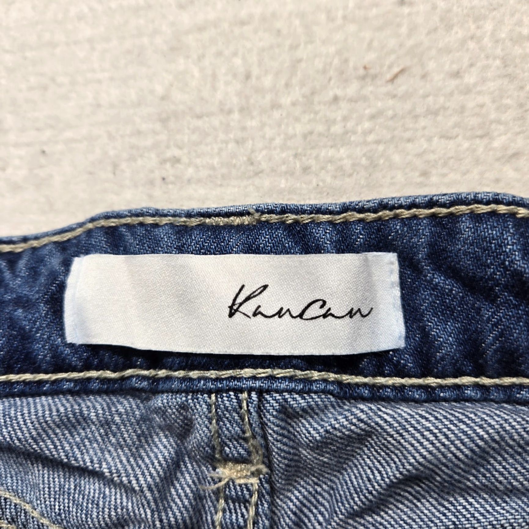 Vintage KanCan Destroyed Dark Wash Stretch Skinny Jeans Denim Pants Women Adult 24 Blue 5-Pocket Modern Slim 90s? Size 42" / US 20 - 3 Thumbnail