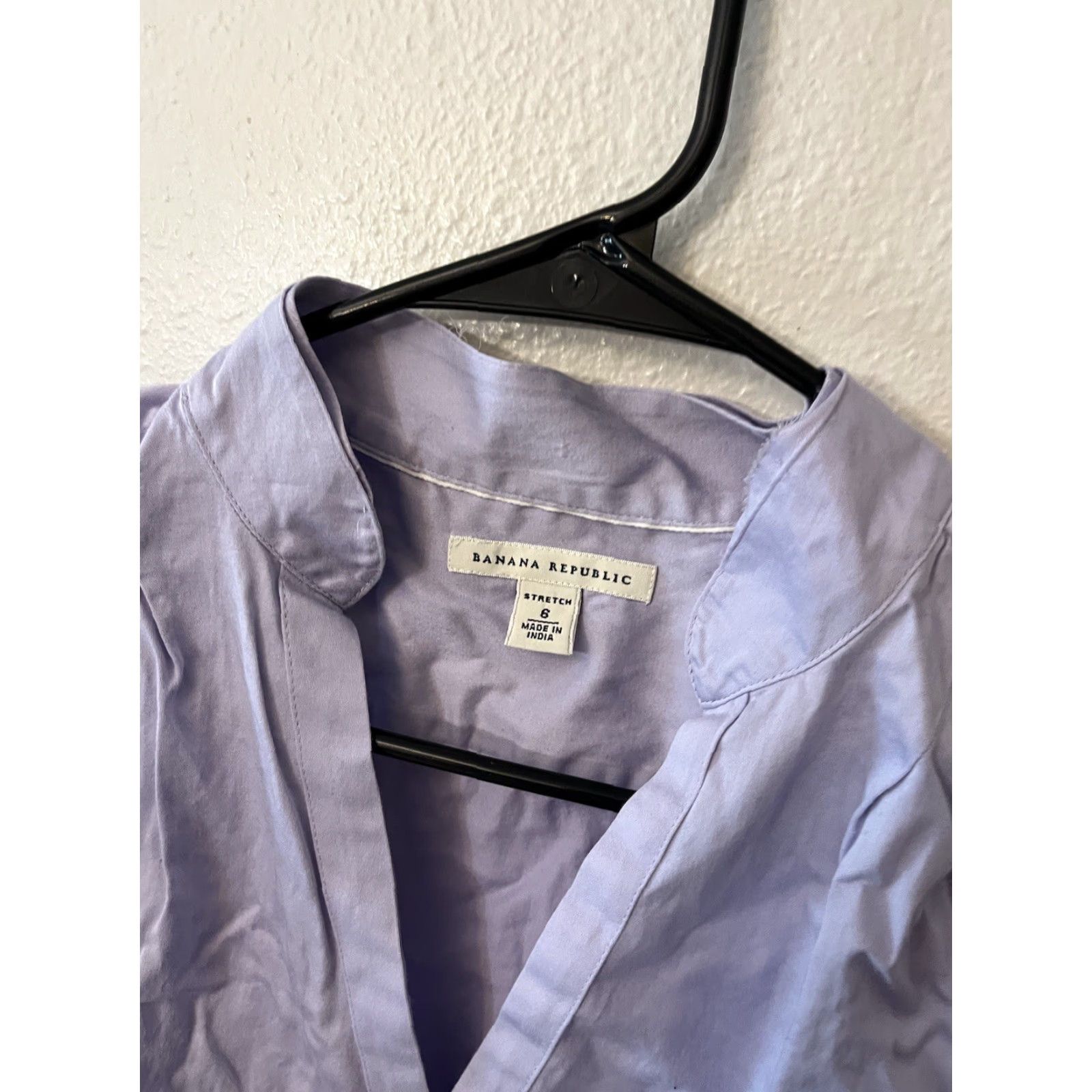 Banana Republic Banana Republic Womens Sleeveless Button-Up Collared Shirt Size 6 Purple Cotton Blend Size M / US 6-8 / IT 42-44 - 2 Thumbnail