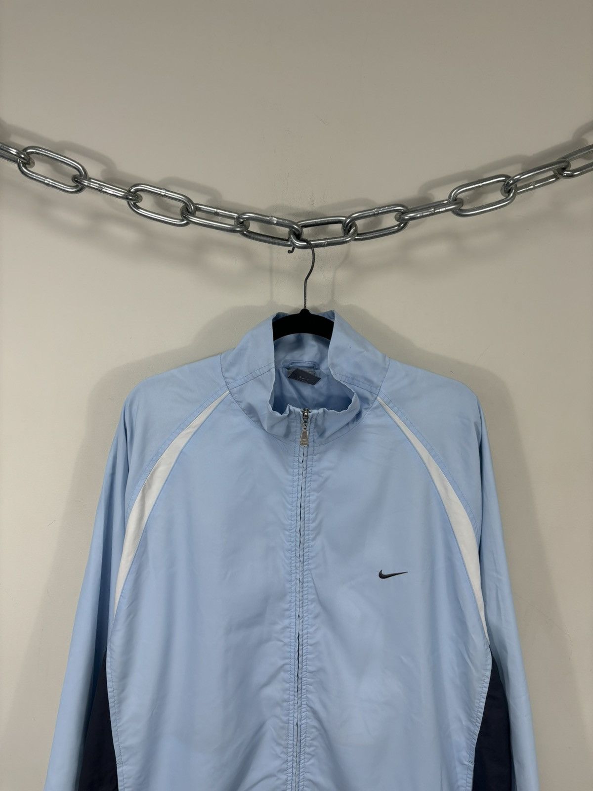 Nike Vintage Nike Y2K Baby Blue Retro Swoosh Hype Track Jacket Size US XXL / EU 58 / 5 - 4 Thumbnail