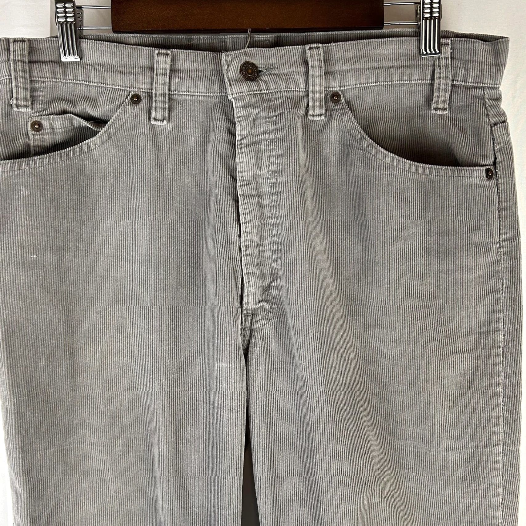 Levi's VTG 80s Levi's 517 Pants Mens 34x36 Gray Corduroy 5 Pocket Bootcut USA Size US 34 / EU 50 - 2 Thumbnail