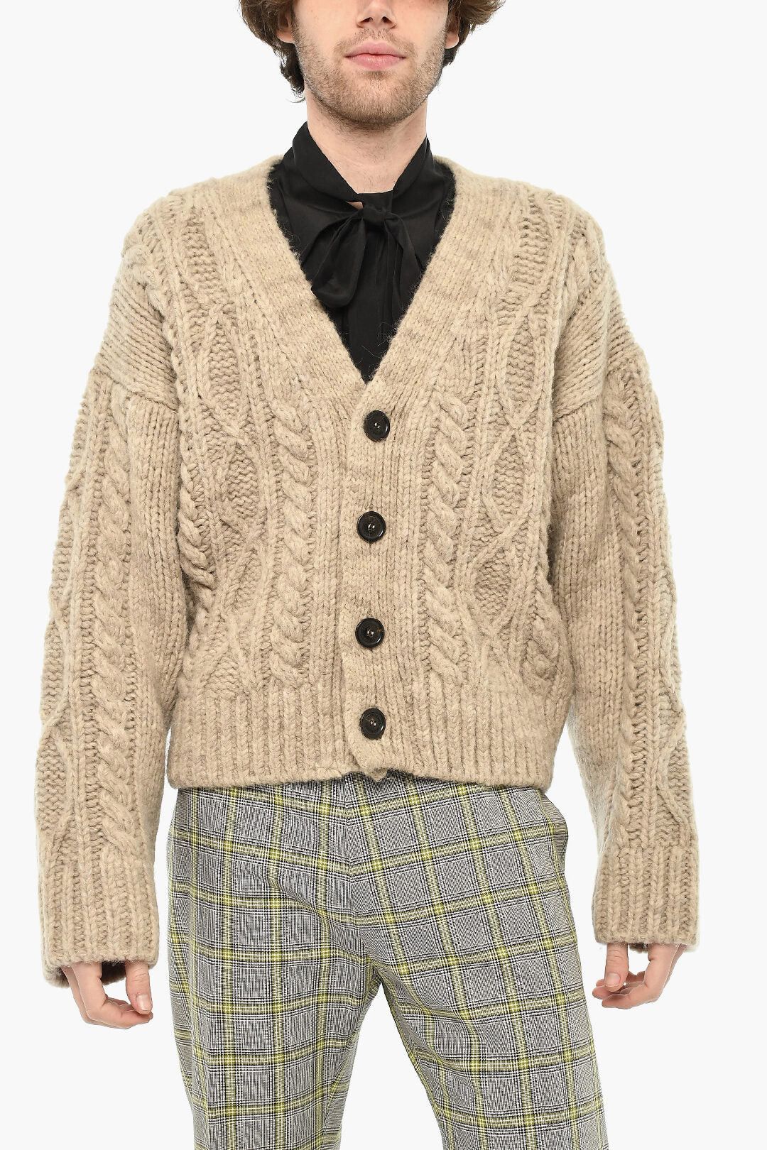 Dsquared2 Wool-Blend V-Neck Cardigan with 4 Buttons Size US L / EU 52-54 / 3 - 1 Thumbnail