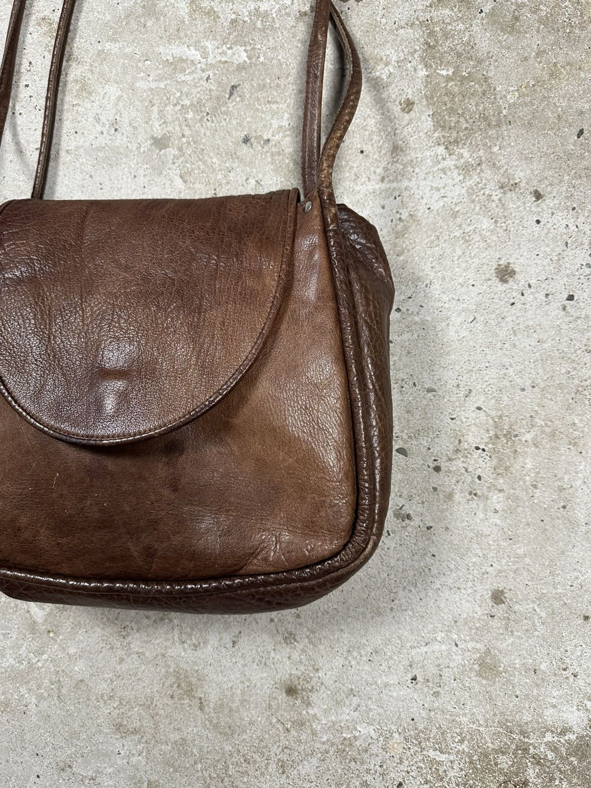 Japanese Brand Vintage 90s Brown Genuine Leather Hand Tote Bag rare utility Size ONE SIZE - 5 Thumbnail
