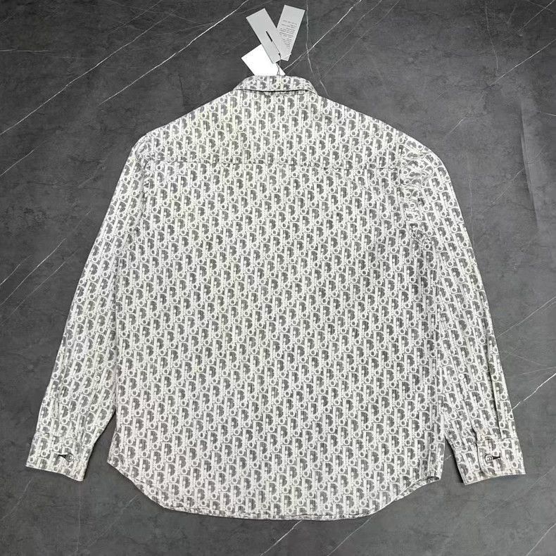 Dior Dior Gray Logo Print Denim Shirt Jacket-2506 Size US M / EU 48-50 / 2 - 2 Thumbnail