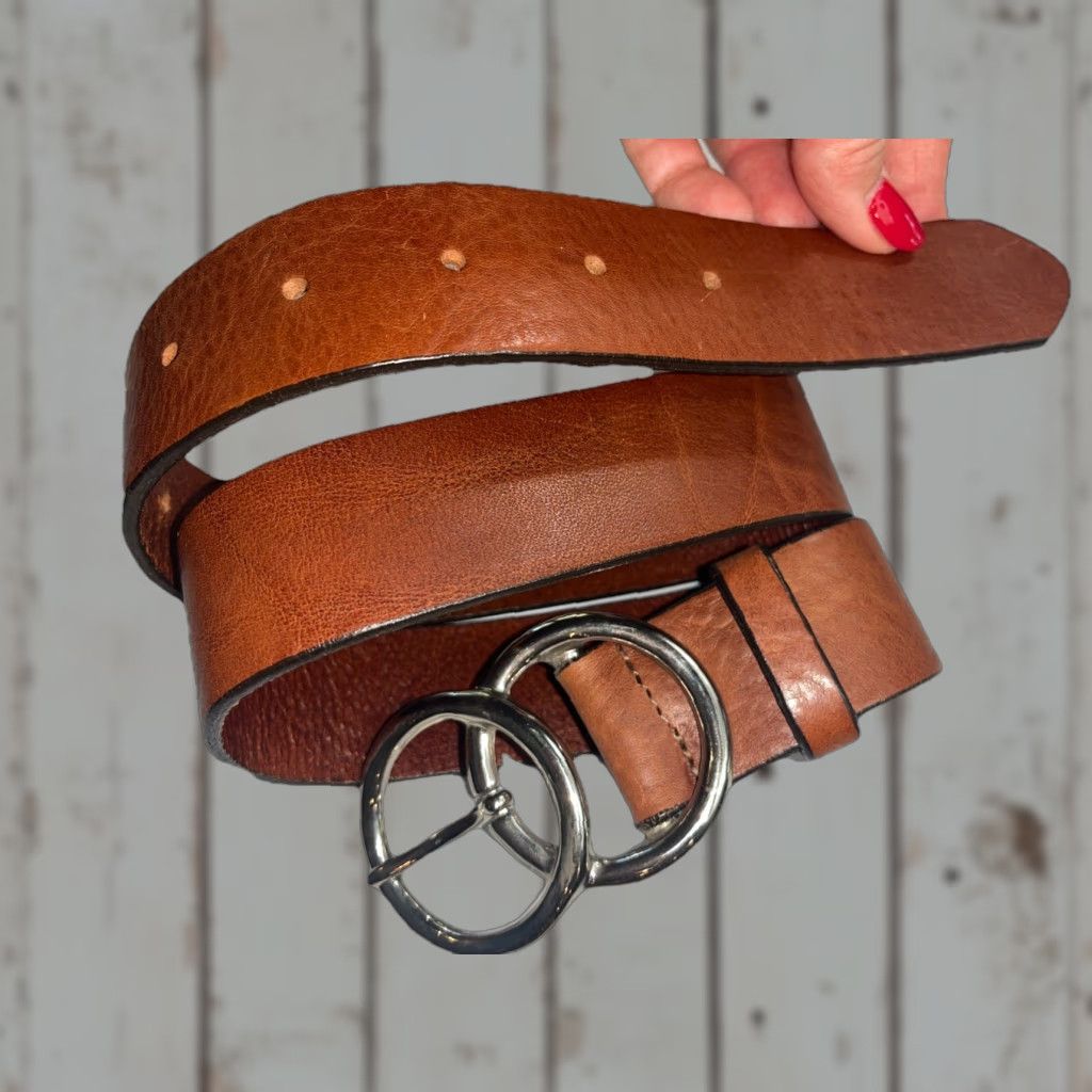 Old Navy Old Navy Belt—Brown Leather Belt Women’s Medium 25-31” Adjustable Buckle Italian Leather USA Made Size ONE SIZE - 1 Thumbnail