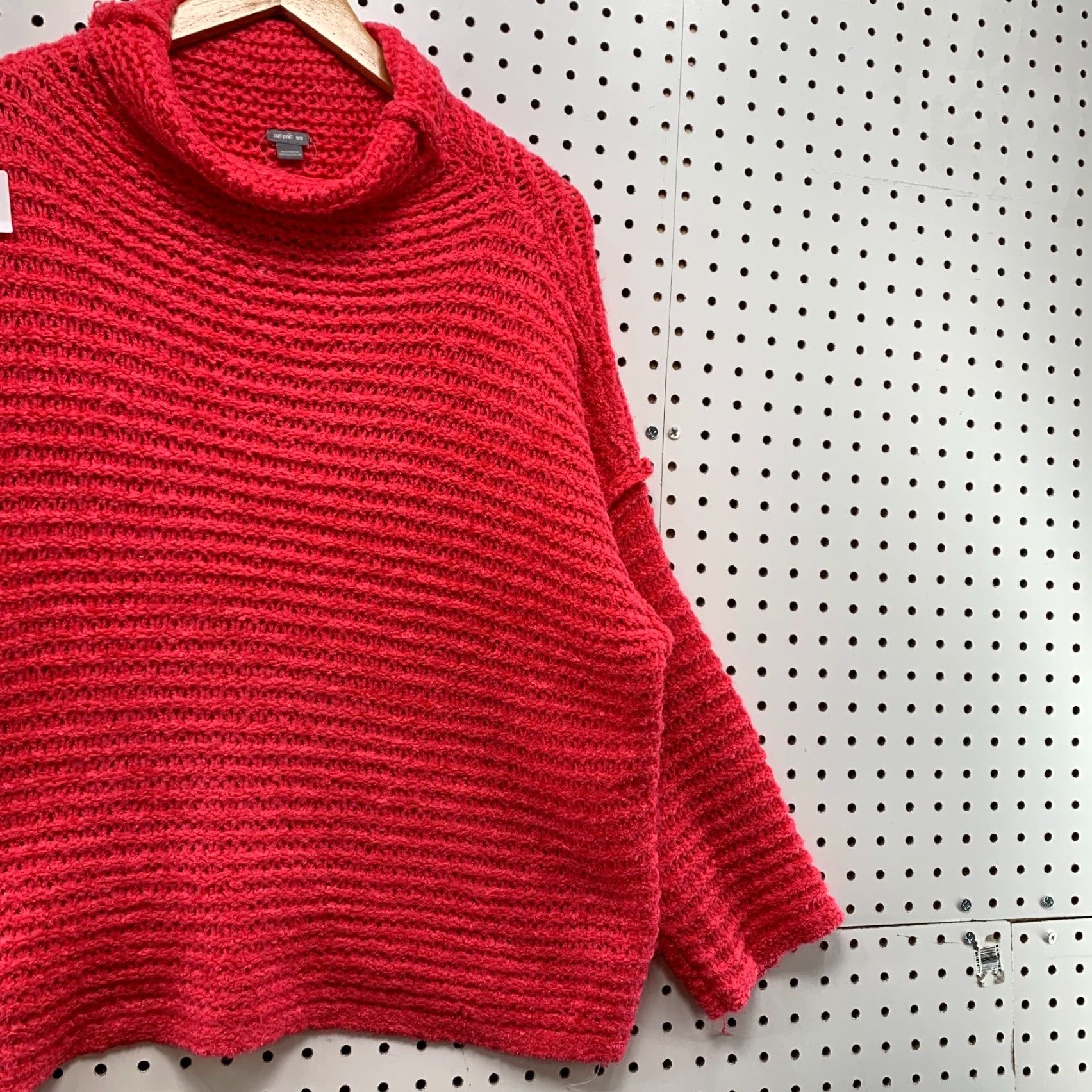Vintage Aerie Knit Sweater Womens Medium Pink Relaxed Fit Drop Shoulder Cowl Neck Pullover - 90s/No Decade - Womens Size M / US 6-8 / IT 42-44 - 4 Thumbnail