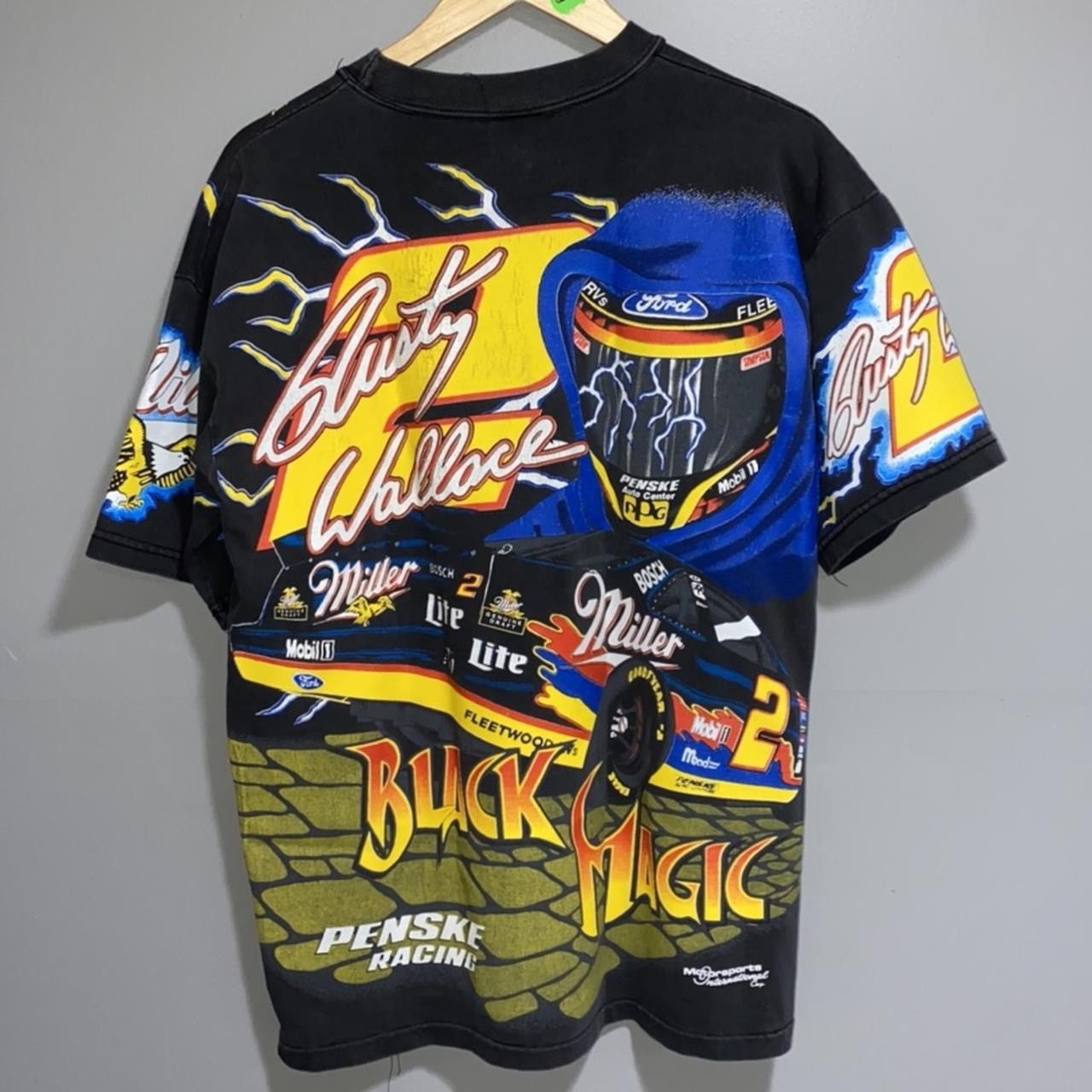 Vintage Rusty Wallace “Black Magic” lightning nascar tee Size US L / EU 52-54 / 3 - 2 Thumbnail