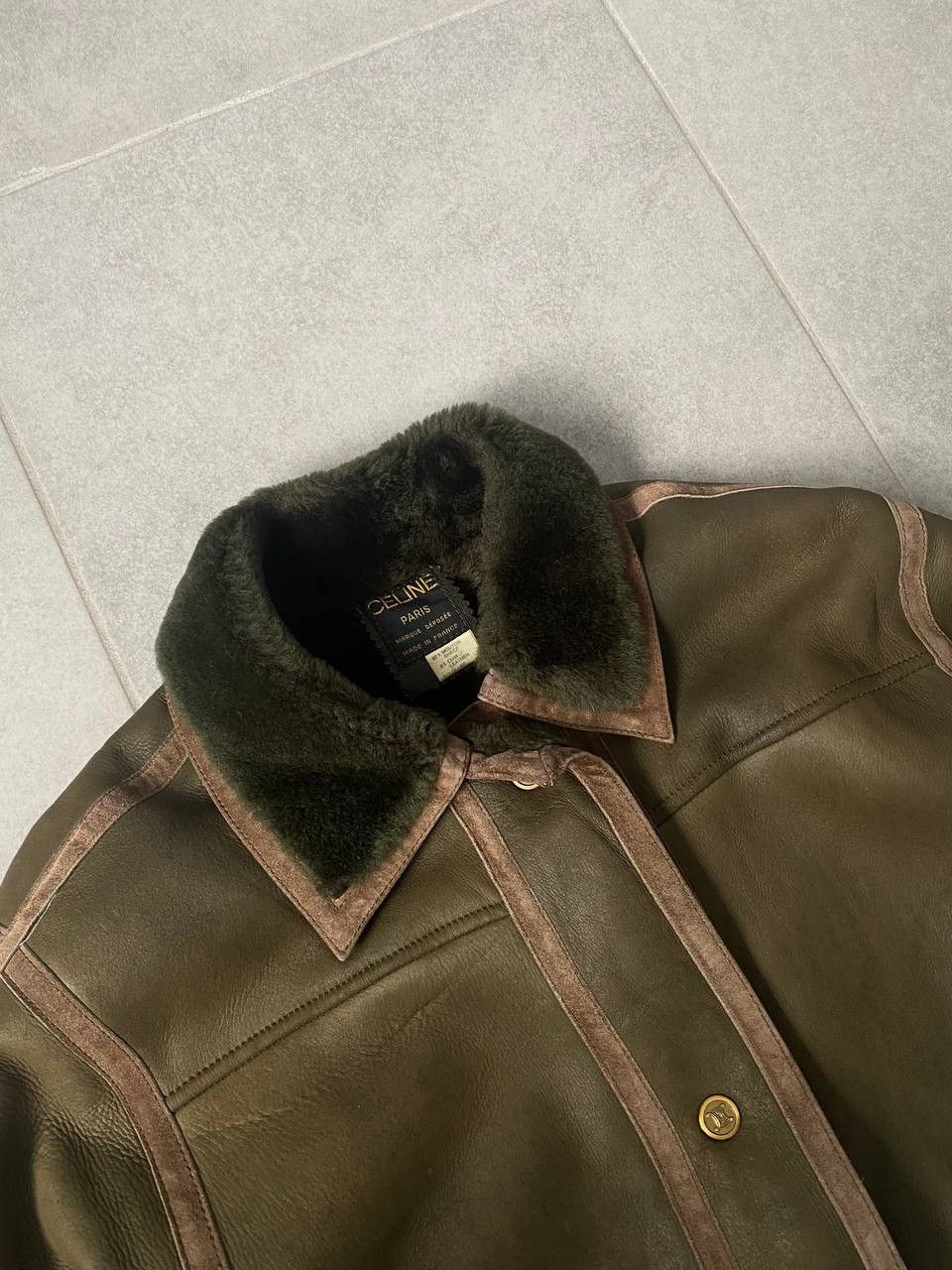 Celine Celine Vintage Shearling Jacket Made in France 80s Rare sz L Size US L / EU 52-54 / 3 - 18 Thumbnail