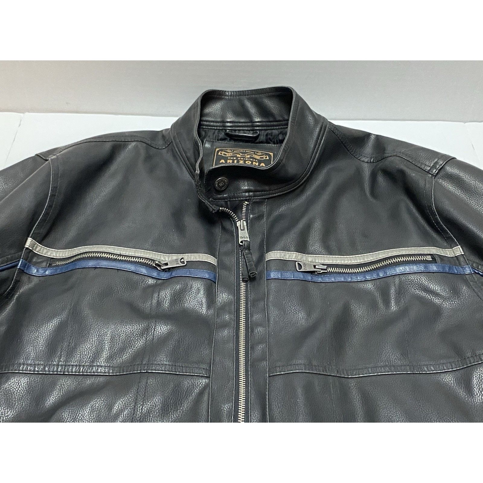 Arizona Jean Co. Vtg Arizona Faux Leather Men's Full Zip Jacket 2XL Black 90s Size US XXL / EU 58 / 5 - 11 Thumbnail