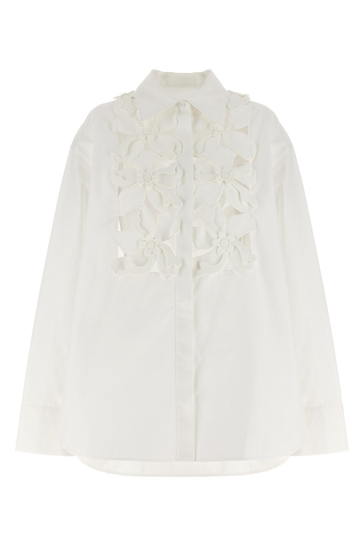 image of Valentino Garavani Valentino 'hibiscus' Shirt in White, Women's (Size XS)