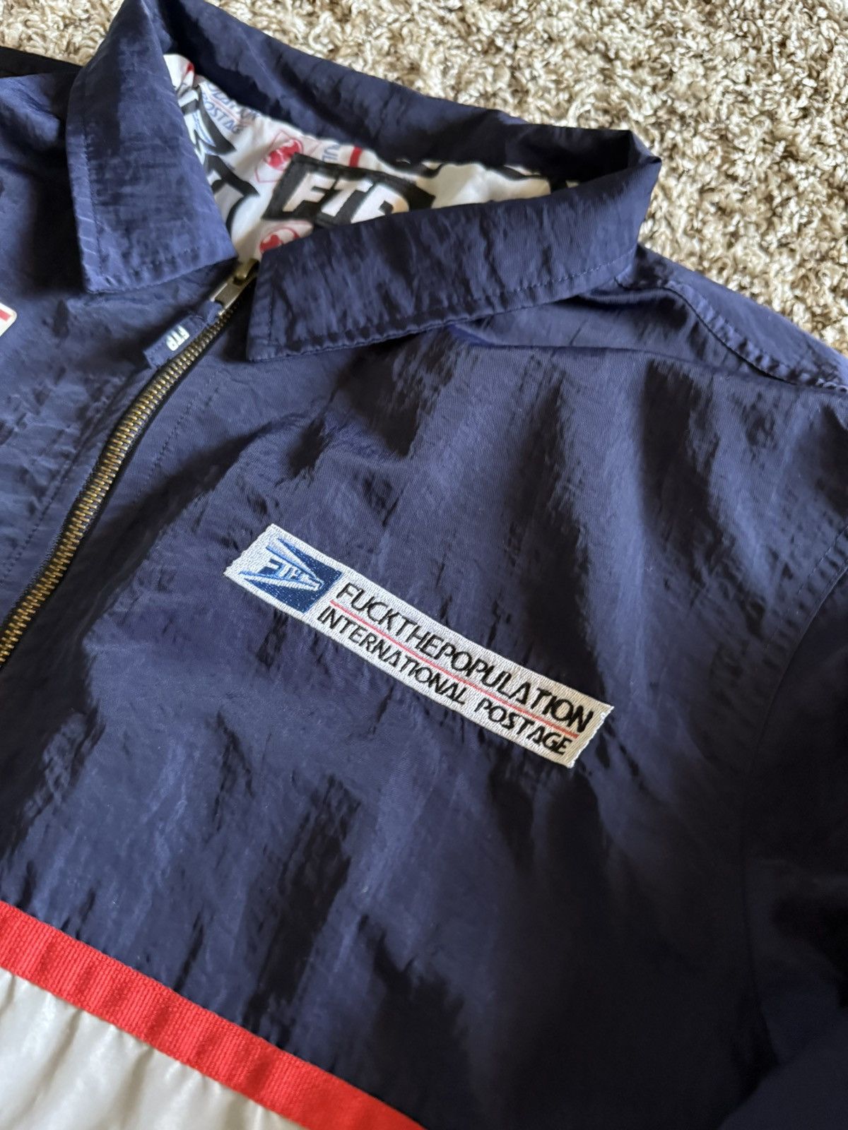 Fuck The Population FTP USPS COACH JACKET LARGE NAVY Size US L / EU 52-54 / 3 - 3 Thumbnail