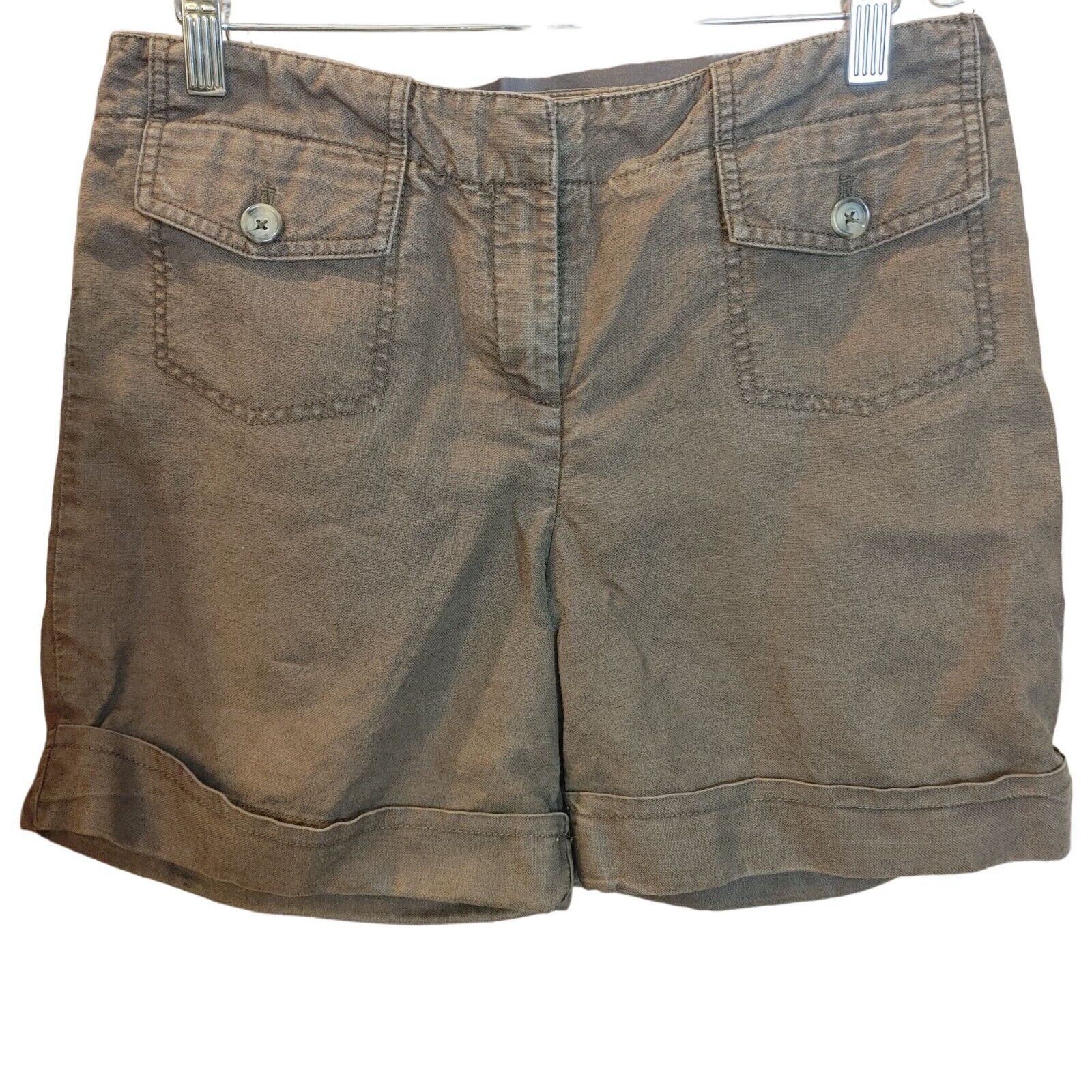 Ann Taylor Ann Taylor Women's Brown Cuffed Chino Shorts 4 Size 27" / US 4 / IT 40 - 1 Thumbnail