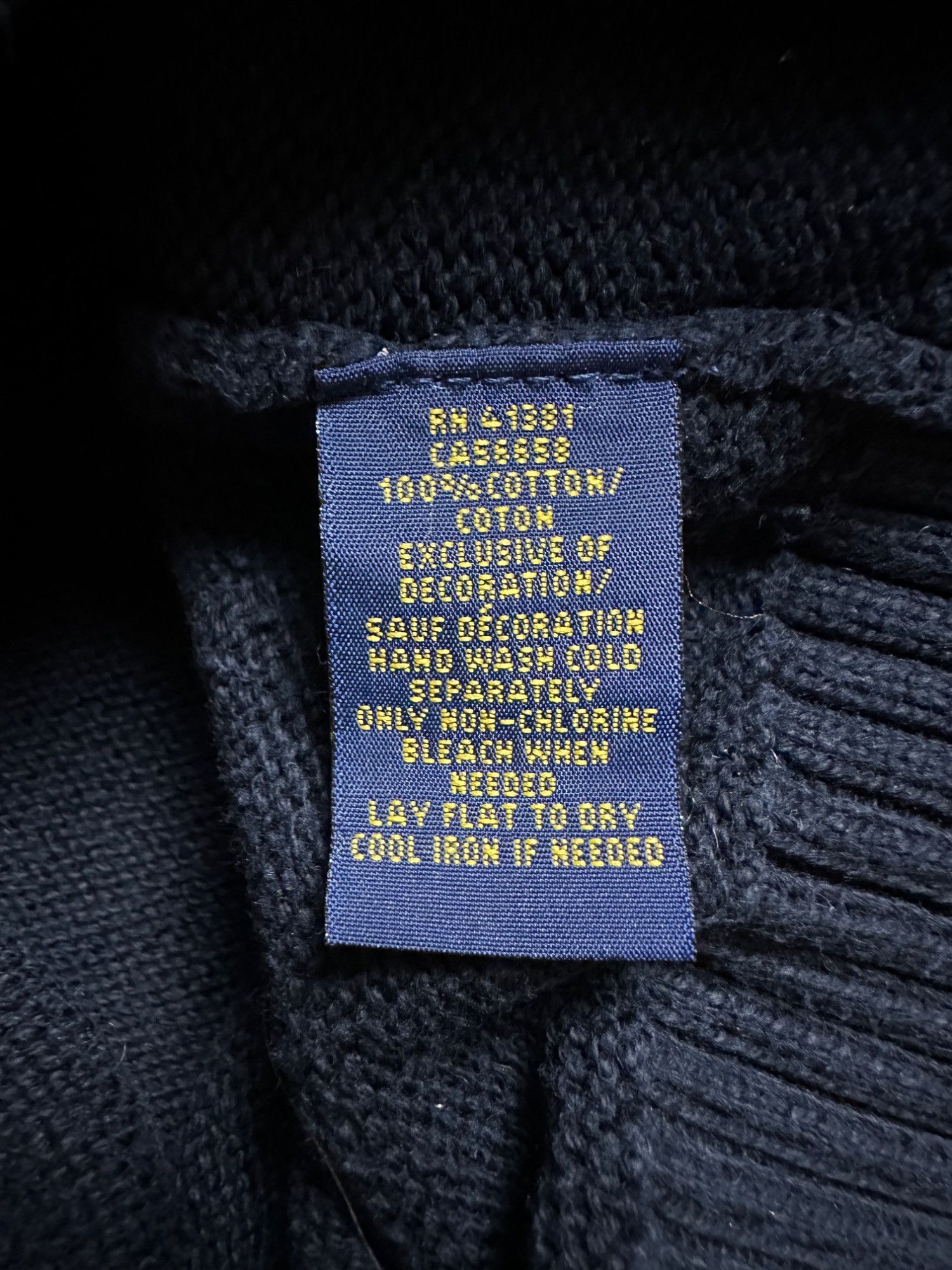 Polo Ralph Lauren Polo Ralph Lauren Navy Cotton Knit Sweater Button-Up y2k 90s Size US L / EU 52-54 / 3 - 4 Thumbnail