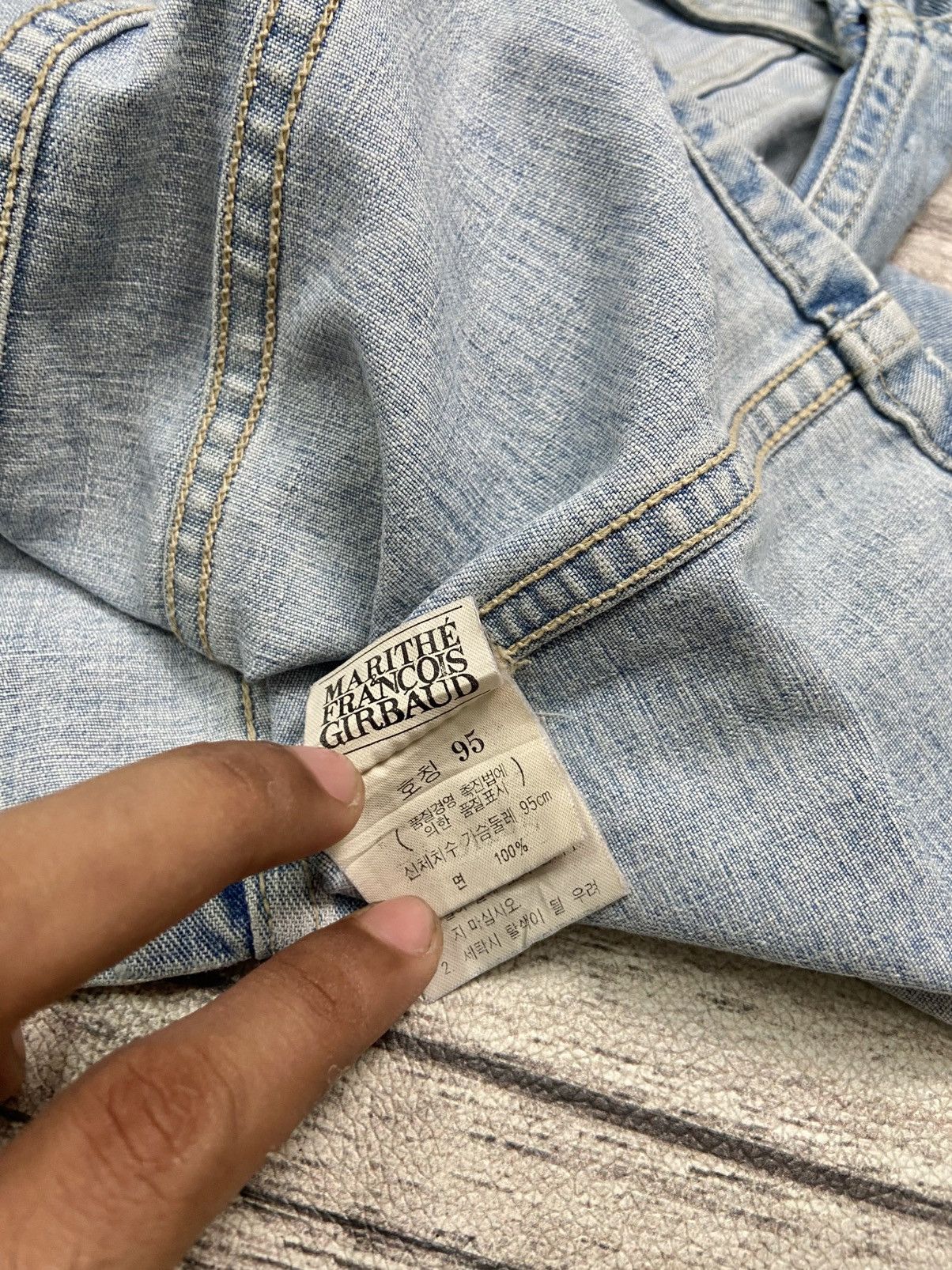 Marithe + Francois Girbaud × Vintage 00s Marithe Francois Girbaud Washed Light Blue Denim Jacket Size M / US 6-8 / IT 42-44 - 9 Thumbnail