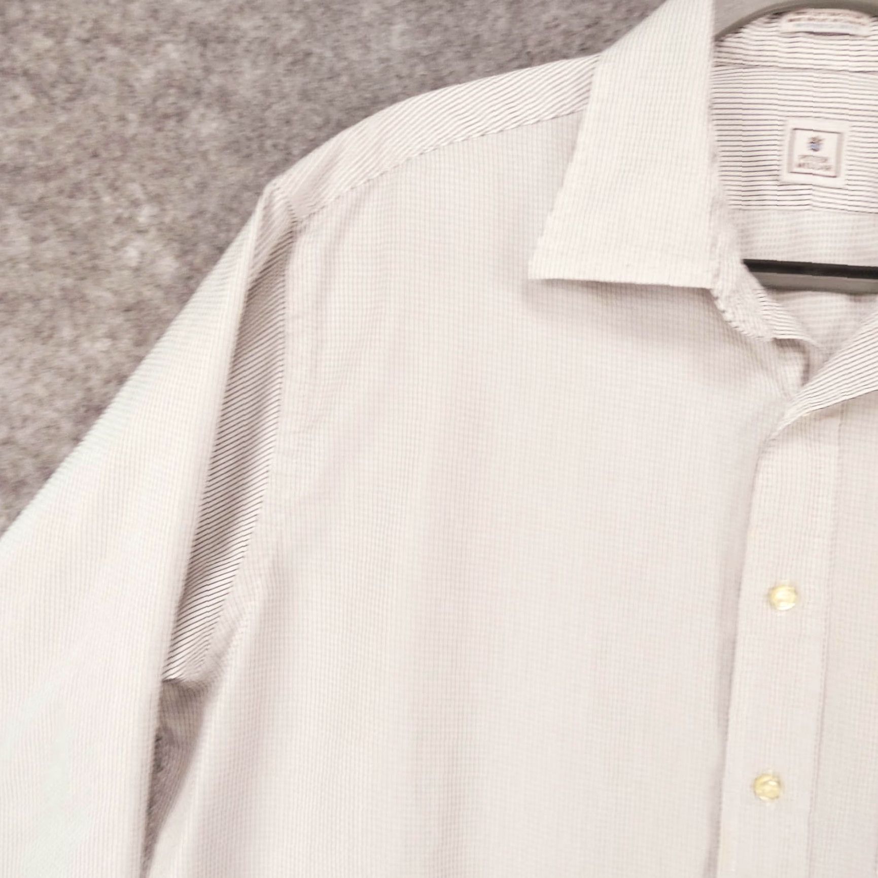 Peter Millar Peter Millar Shirt Mens 16.5 Reg Long Sleeve Button Up Gray White Striped Size US XL / EU 56 / 4 - 3 Thumbnail