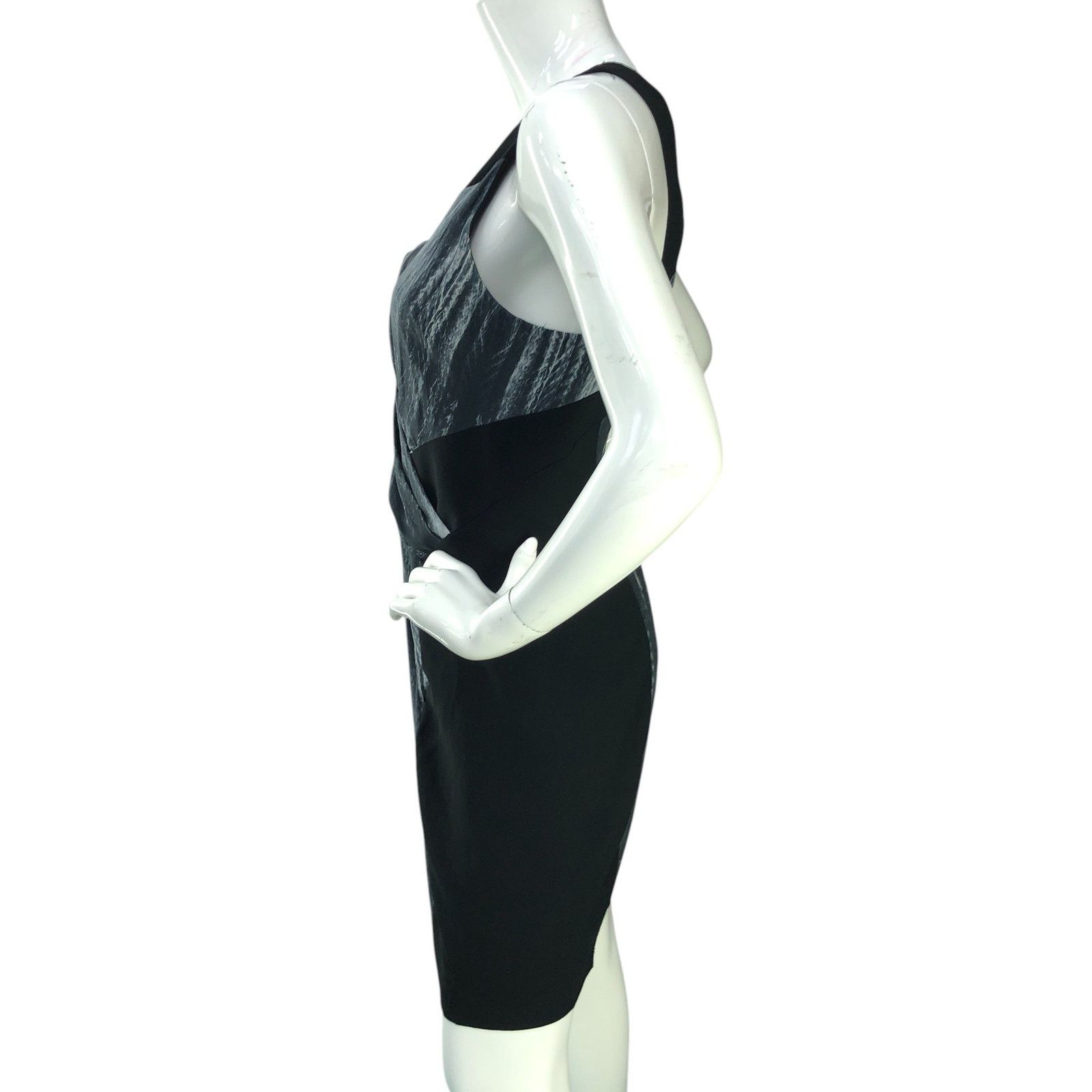 Helmut Lang Helmut Lang Size 4 Dress Vertebrae Print Silk Sheath V Neck Size S / US 4 / IT 40 - 5 Thumbnail
