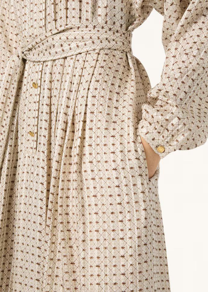 Loro Piana os11x0326 FAQ6125 Leslie Dress in Ivory/Brown Size L / US 10 / IT 46 - 7 Thumbnail
