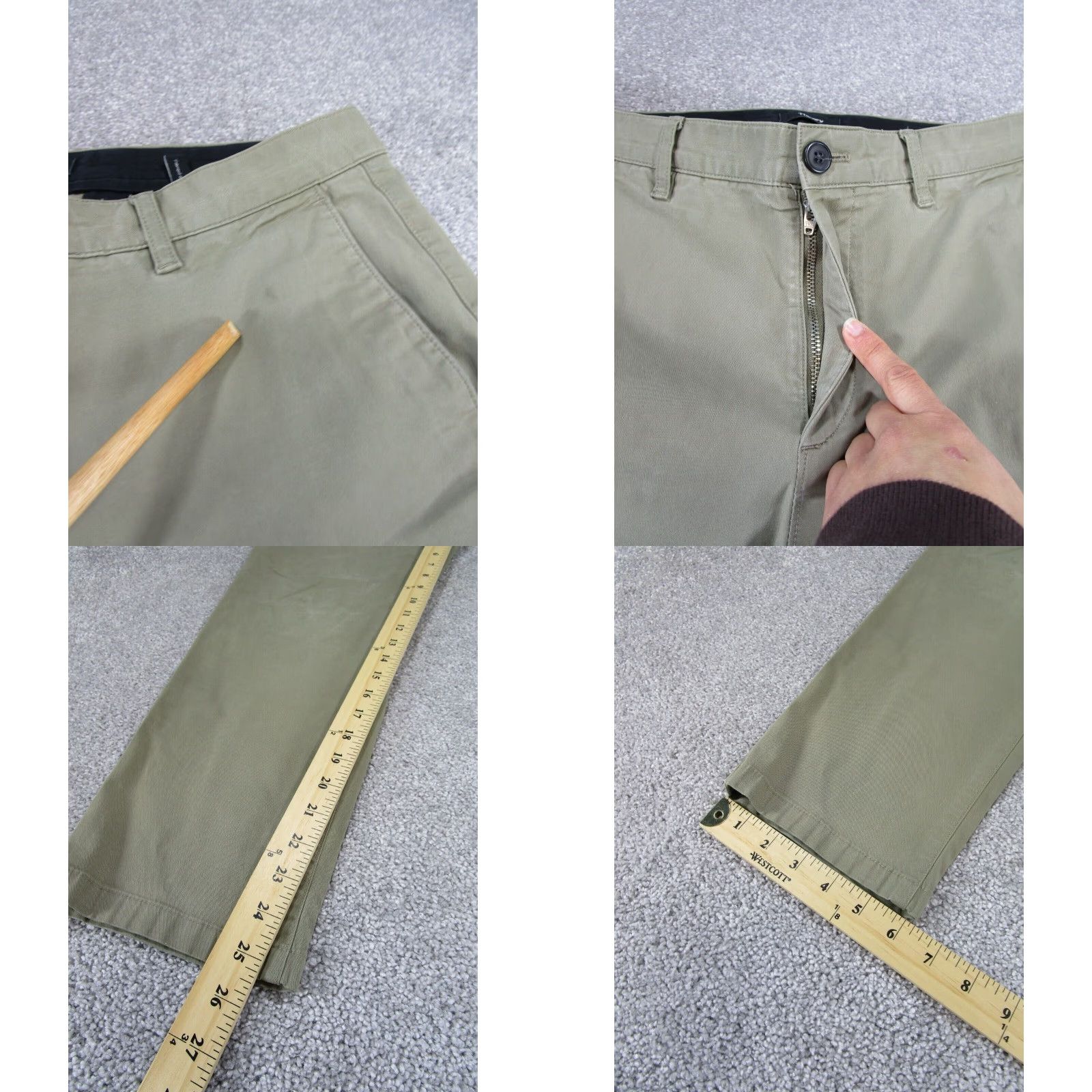Theory Theory Mens Khaki Chinos Pants 32 Extra Large XL Workwear Size US 32 / EU 48 - 4 Thumbnail
