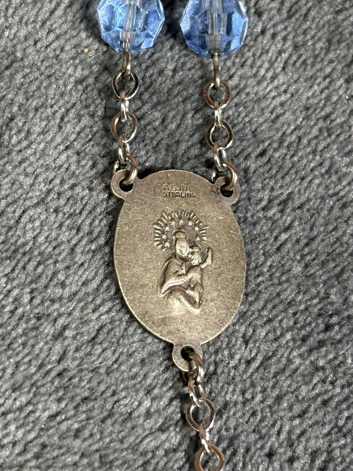 Other Vintage A.G. Inc Sterling and Bead Rosary Jesus Necklace Size ONE SIZE - 3 Thumbnail