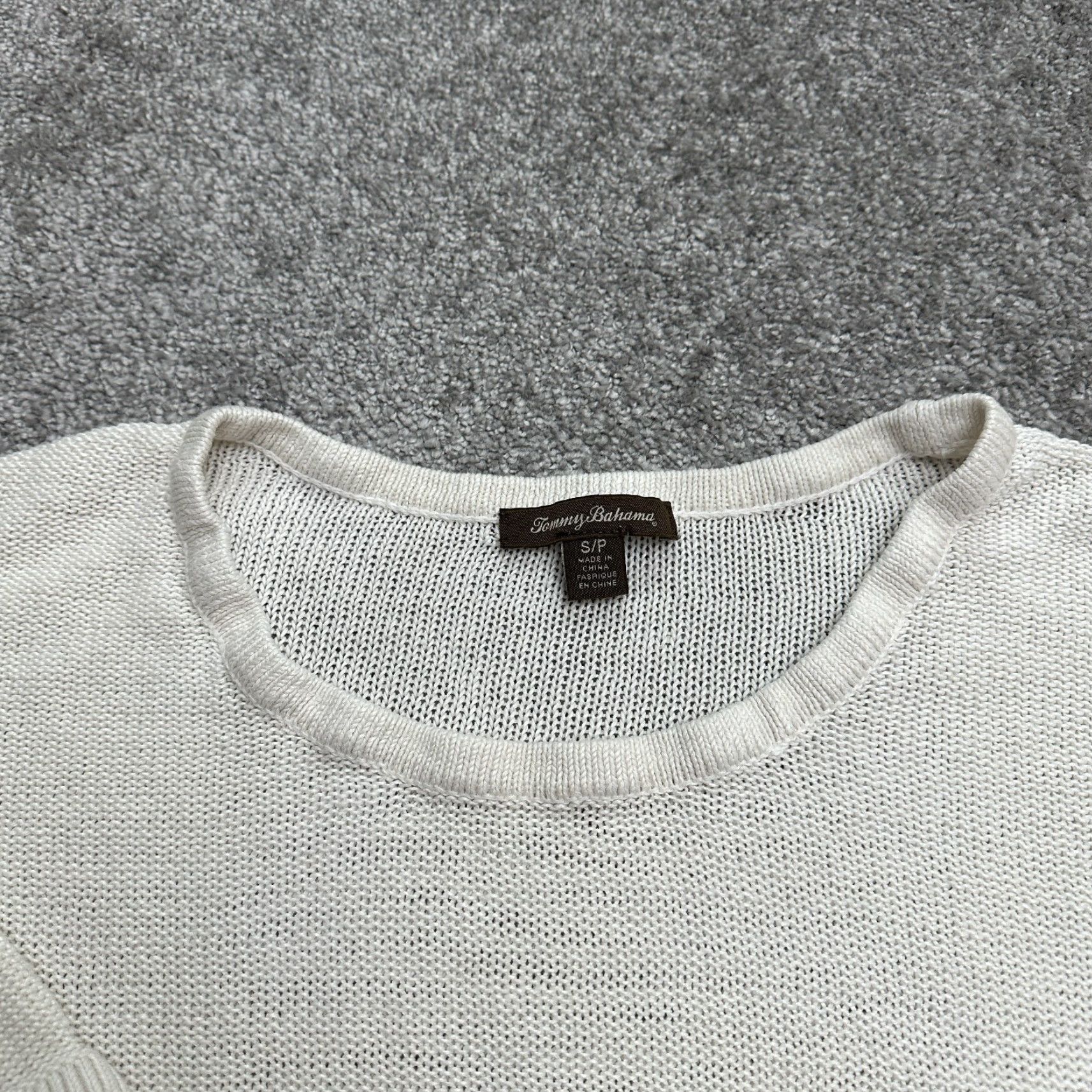 Tommy Bahama Tommy Bahama Linen Sweater Womens Small White Round Neck Lightweight Casual Knit Size S / US 4 / IT 40 - 3 Thumbnail