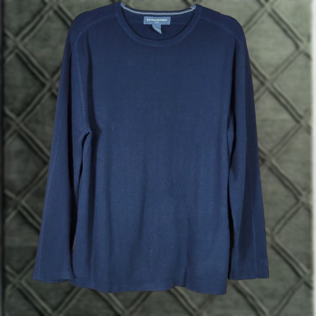 Banana Republic Banana Republic Mens Pullover Sweater Cotton Crew Neck Long Sleeve Size Large Black Size US L / EU 52-54 / 3 - 1 Thumbnail