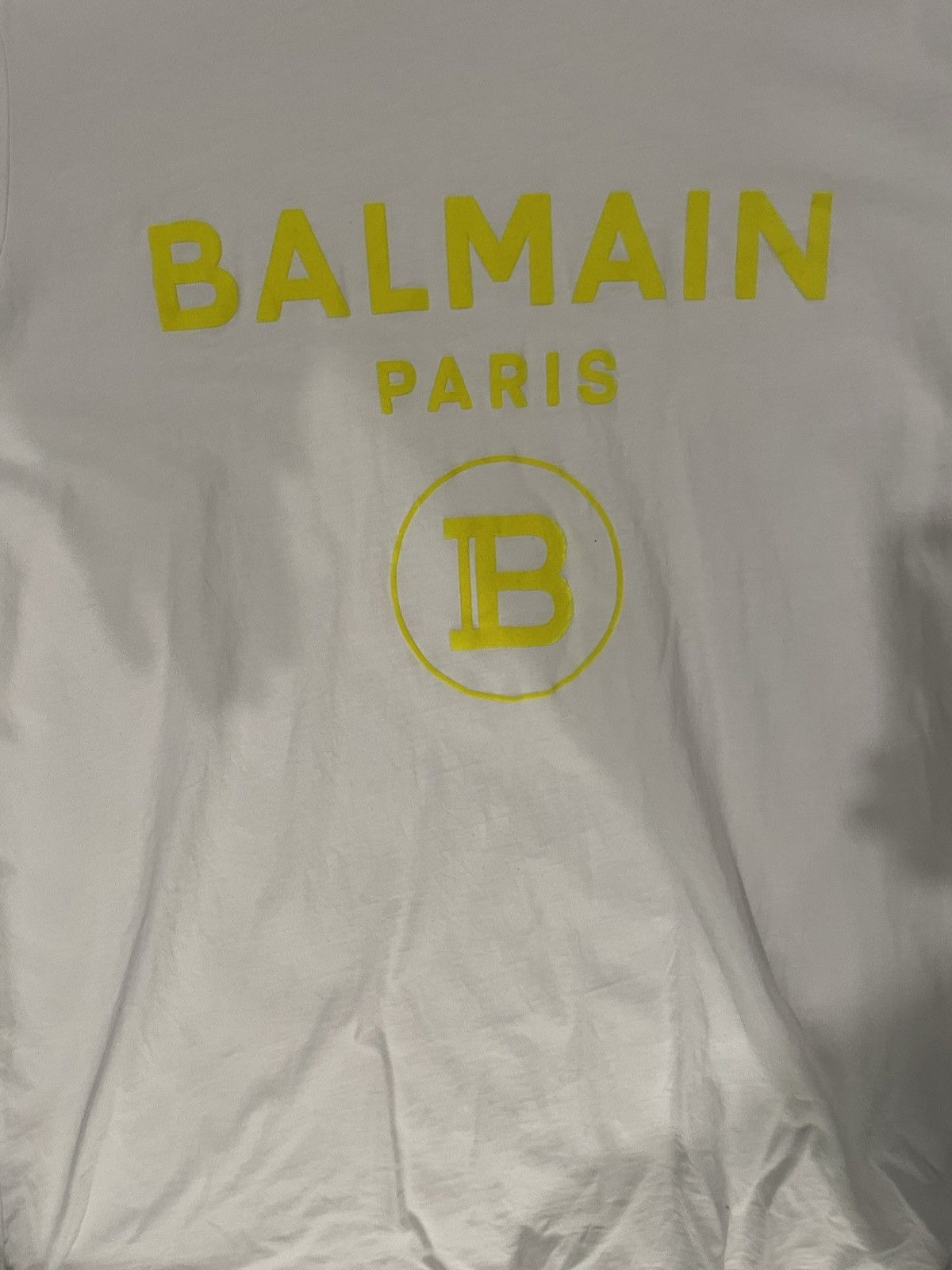 Balmain Balmain Flocked T-Shirt Neon Yellow Sz XL Size US XL / EU 56 / 4 - 3 Thumbnail
