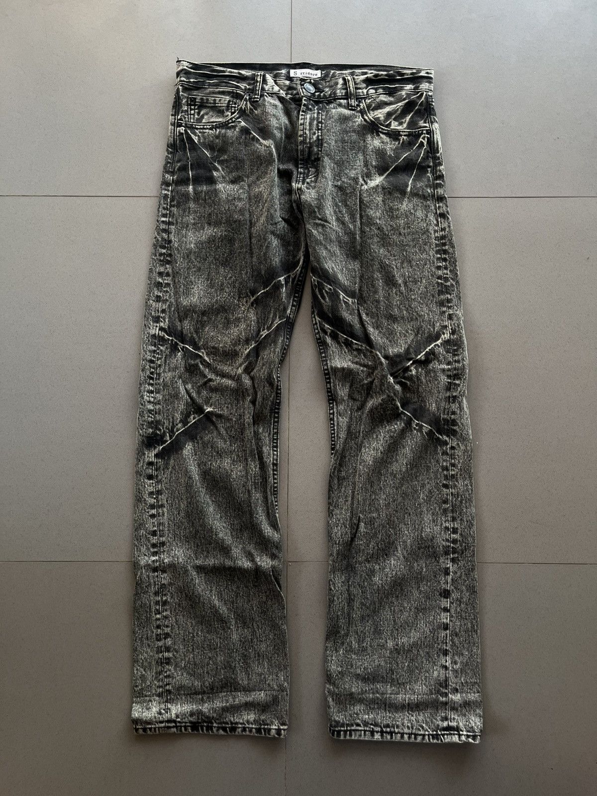 Isamu Katayama Backlash JAPANESE SORRIDERE WASHING FADED PATTERNS DENIM JEANS PANTS Size US 34 / EU 50 - 1 Thumbnail