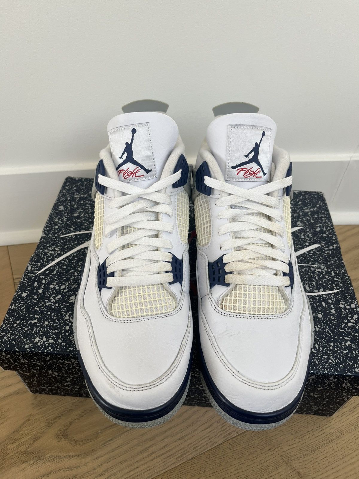 Nike Jordan 4 Midnight Navy Size US 12 / EU 45 - 2 Thumbnail