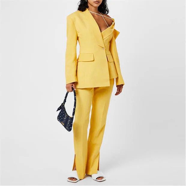 Jacquemus o1g2r1mq1024 Trousers in Yellow Size 27" / US 4 / IT 40 - 6 Thumbnail
