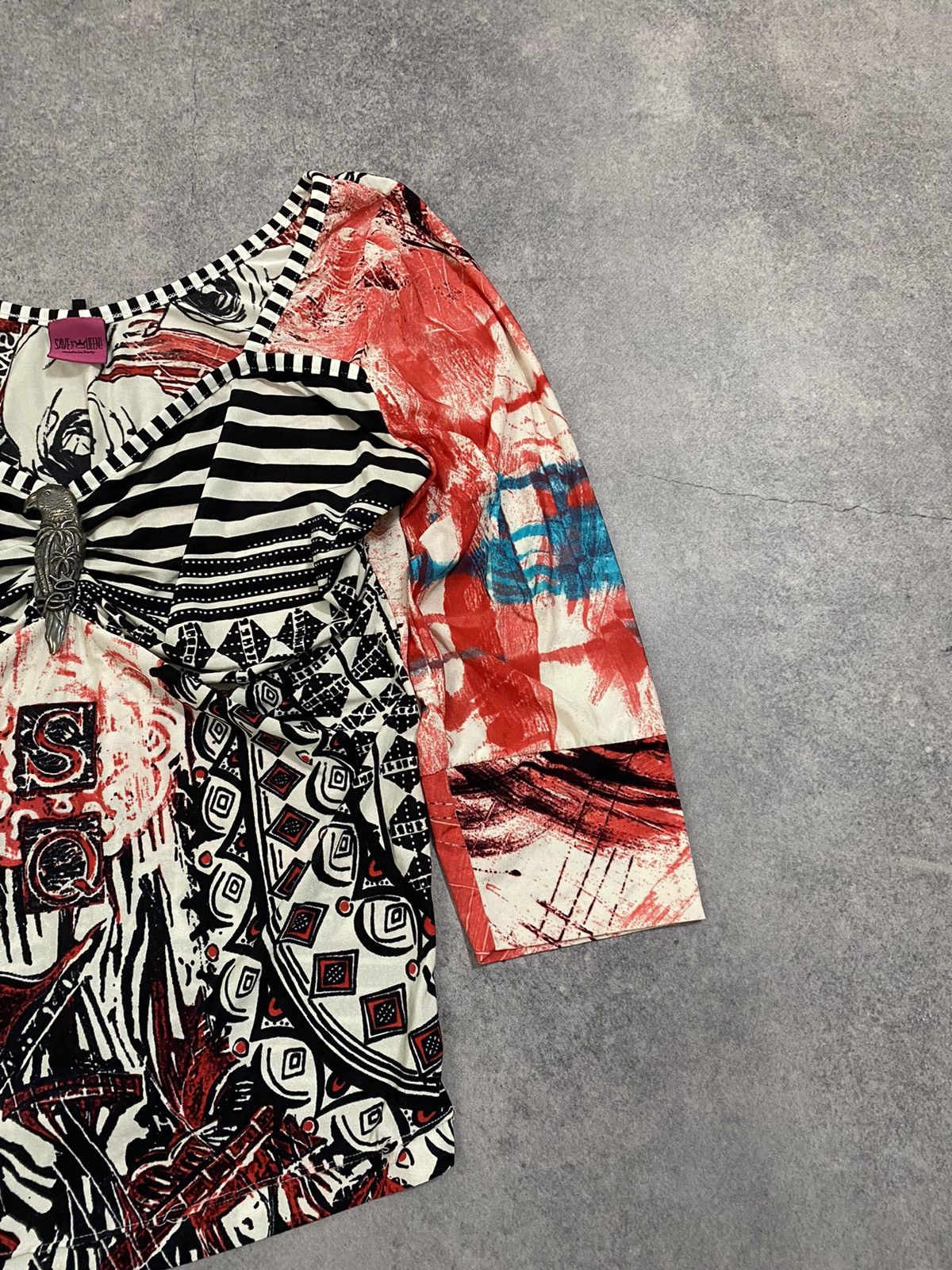 Other Save The Queen Blouse 3/4 Sleeve All Over Graphic Print Size XL / US 12-14 / IT 48-50 - 3 Thumbnail