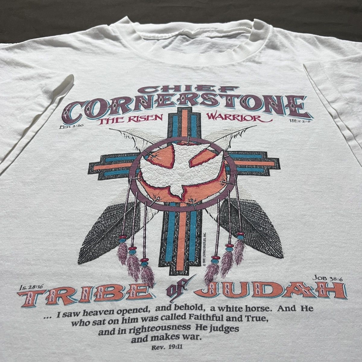 Vintage 90s Tribe of Judah Jesus God Holy Bible Living Epistles 2XL Size US XXL / EU 58 / 5 - 1 Thumbnail