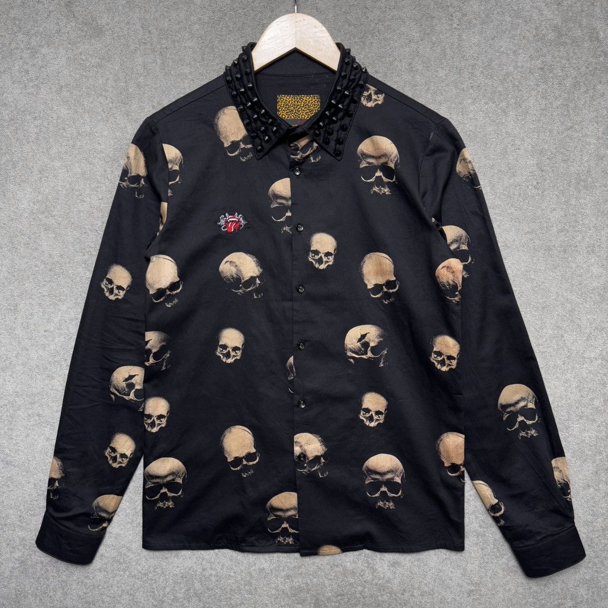 Beauty Beast Jury Black Japan Skull Studded Collar Spike Shirt Size US M / EU 48-50 / 2 - 1 Thumbnail