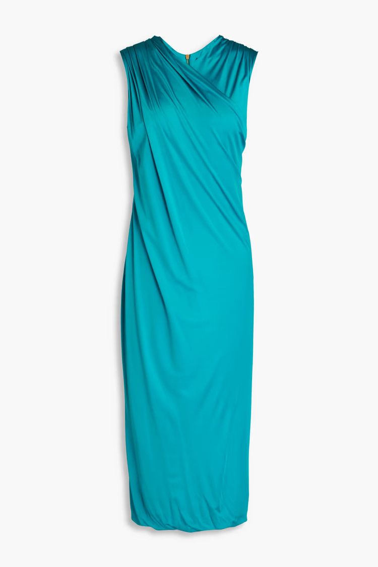 Versace o1y0226 Midi Dress in Turquoise Size S / US 4 / IT 40 - 1 Thumbnail