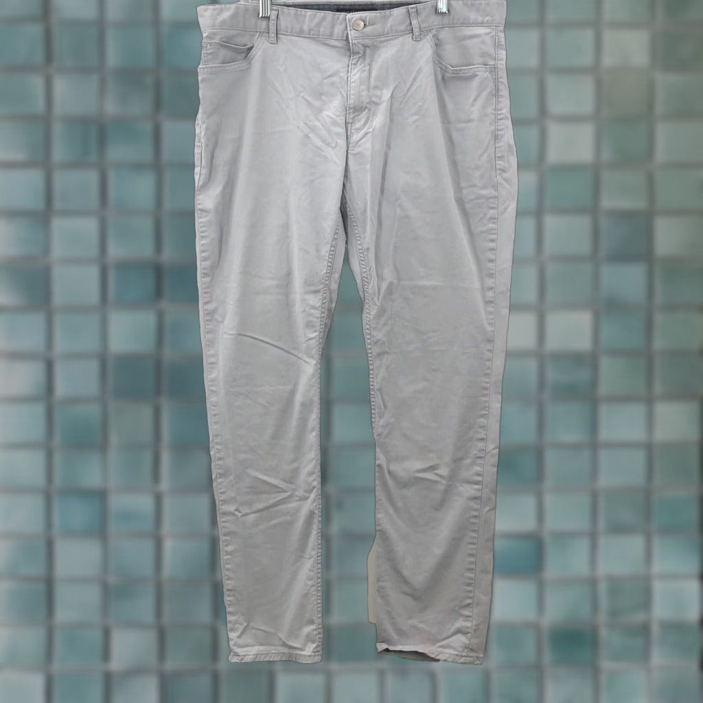 Michael Kors Michael Kors Mens Gray Chino Pants Flat Front 36 Regular Inseam 29 Straight Leg 5-Pocket Belt Loops Cotton Blend Size 36 Mens Size US 36 / EU 52 - 1 Thumbnail