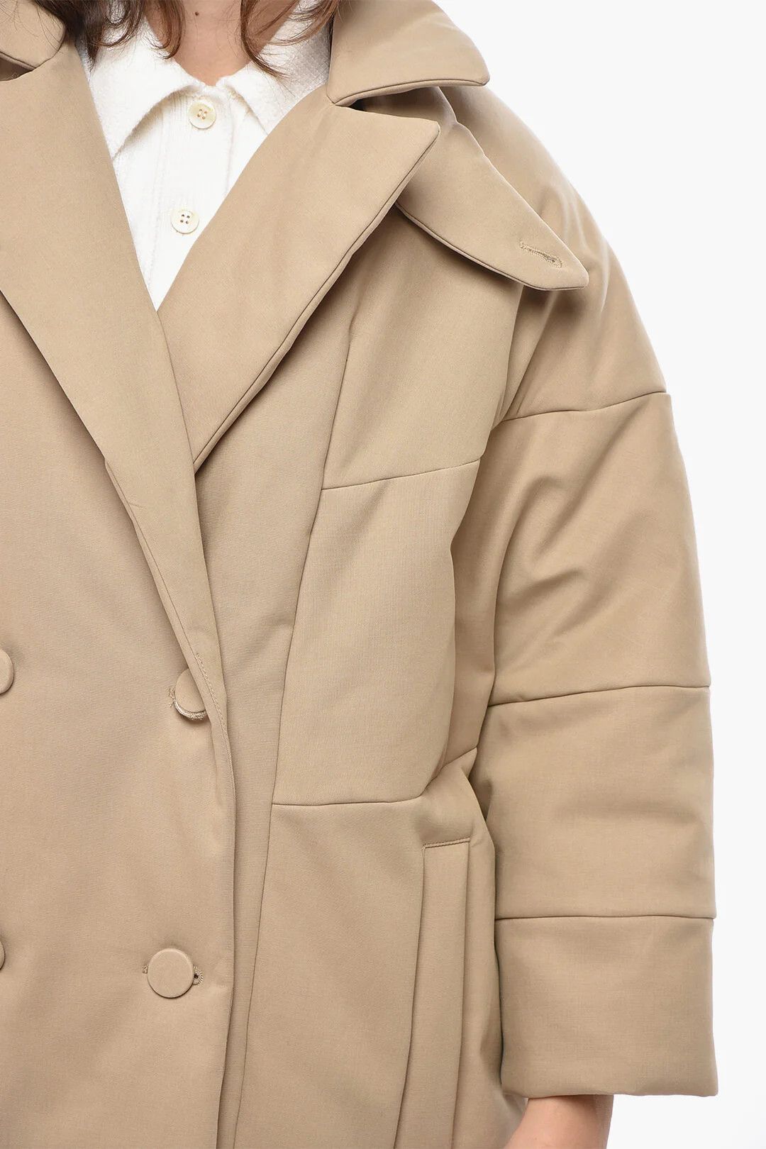 Dries Van Noten og1mm0426 Double-Breasted Coat in Beige Size S / US 4 / IT 40 - 3 Thumbnail