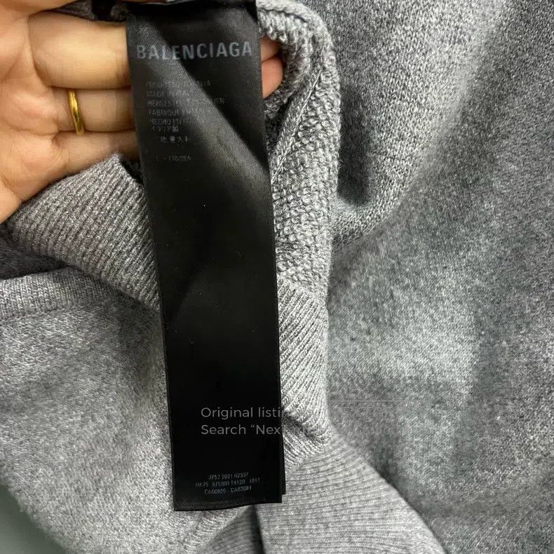 Balenciaga Balenciaga Gray double-hook embroidery knitted hoodie Size US S / EU 44-46 / 1 - 4 Thumbnail