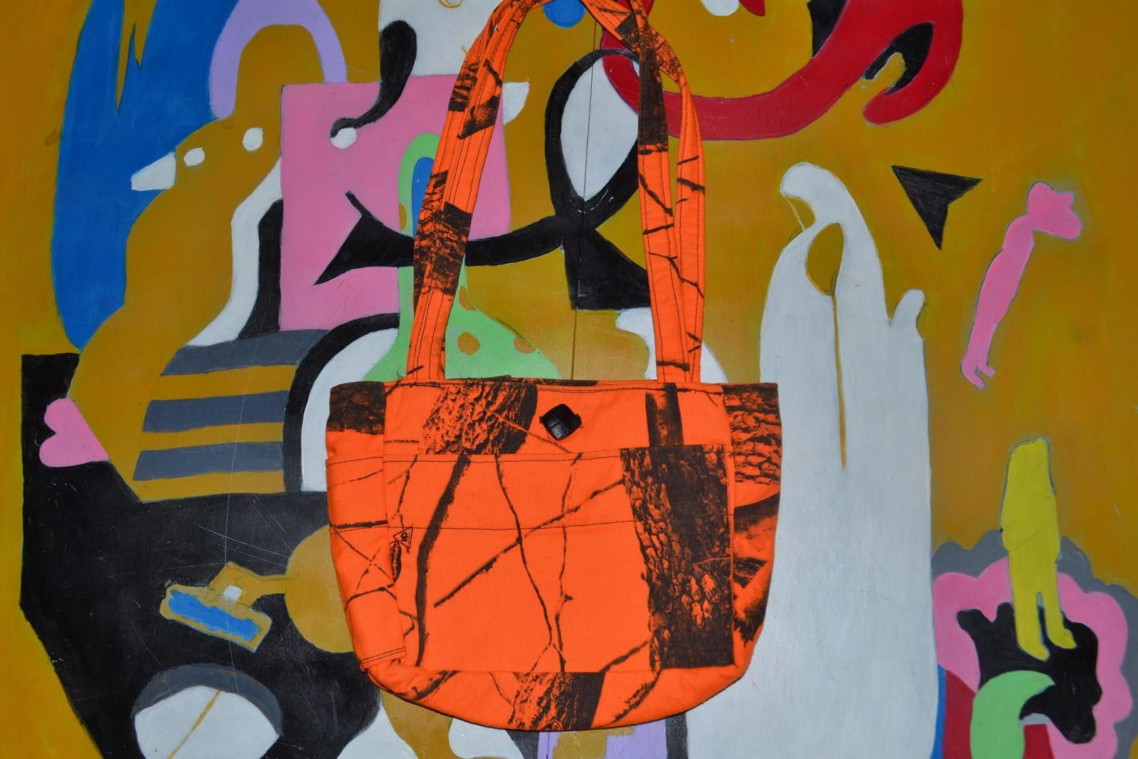 Unknown London Orange and Black Hunting Tote Bag Size ONE SIZE - 1 Thumbnail