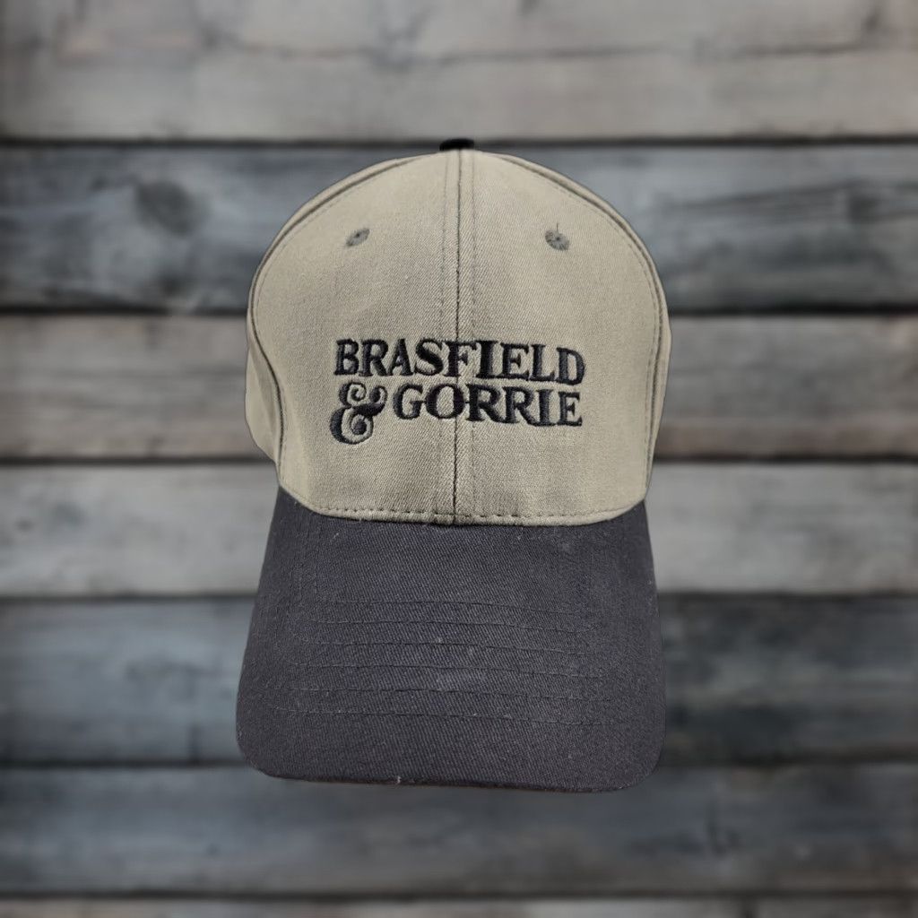 Brandblack Brasfield & Gorrie Gray and Black Adjustable Baseball Cap L/XL Men Logo Canvas Hat Size ONE SIZE - 1 Thumbnail