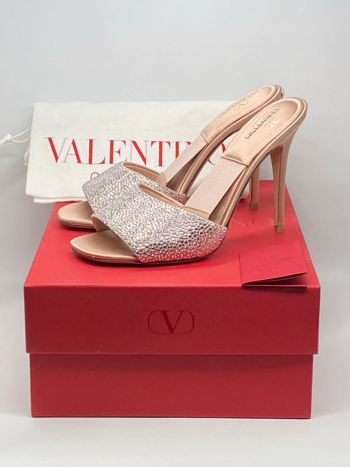 Valentino Valentino Garavani Crystal Satin Stiletto Mules size 38 Size US 8 / IT 38 - 13 Thumbnail