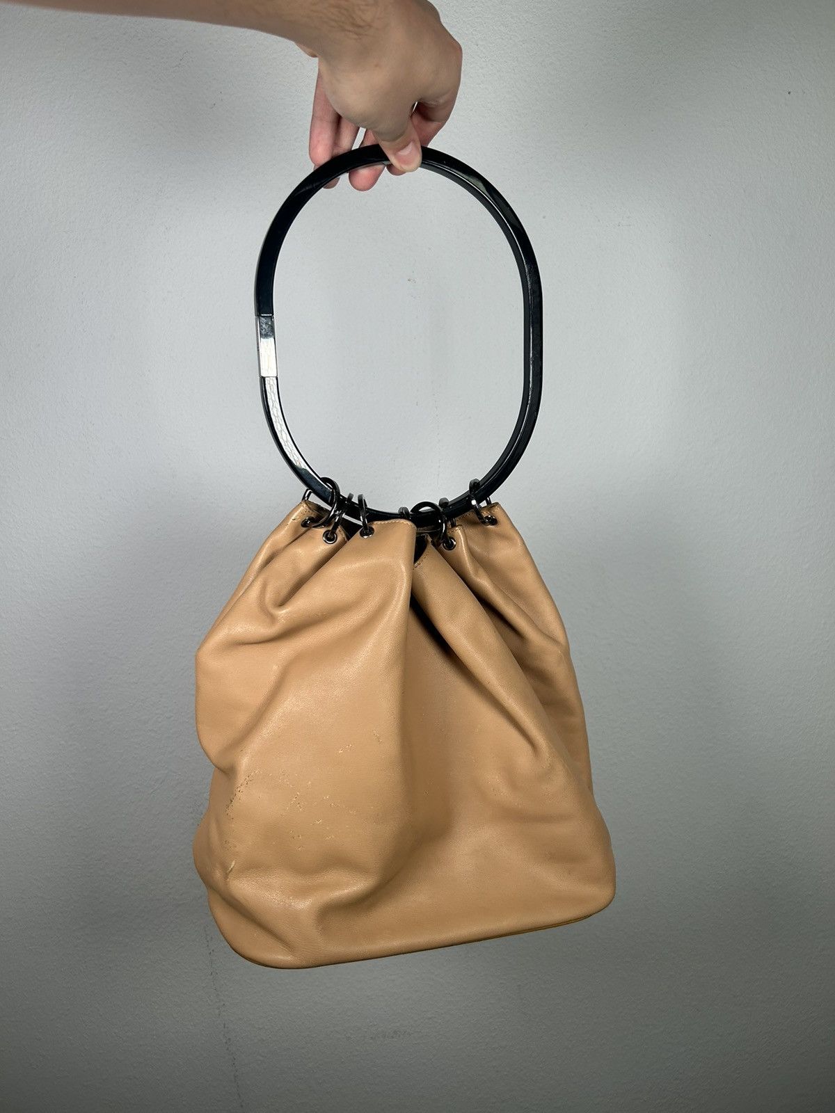 00’s Leather Ring Bucket Bag